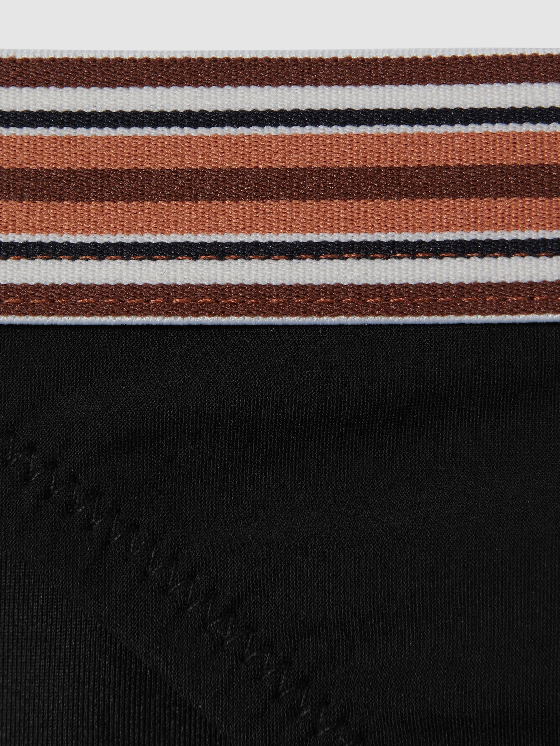 Striped Waistband Bikini Bottoms in Black/Brown - Image 5 of 5