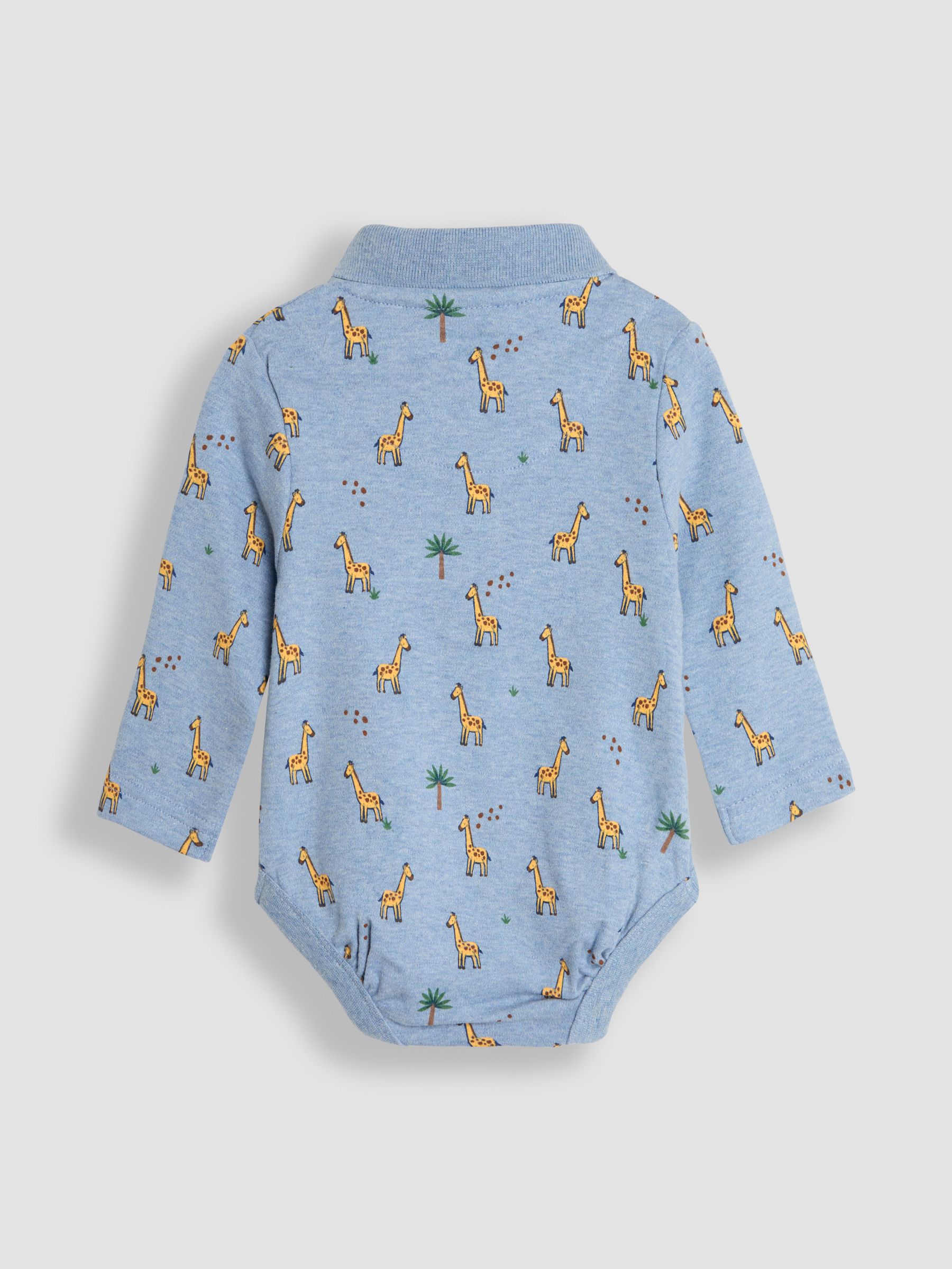 Denim Blue Giraffe Printed Polo Shirt Bodysuit - Image 2 of 3