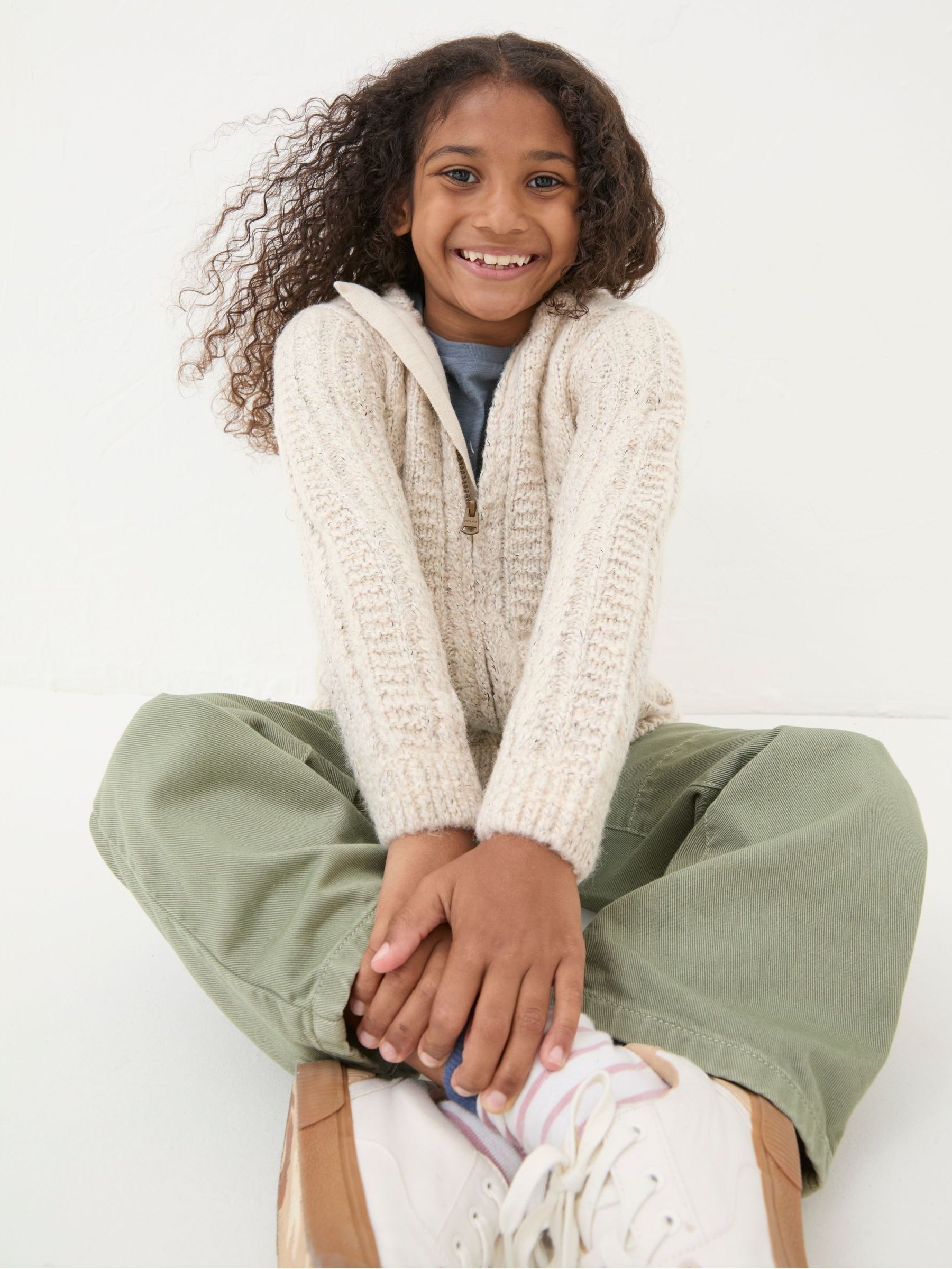 Alicia Cream Knit Hoodie | FatFace