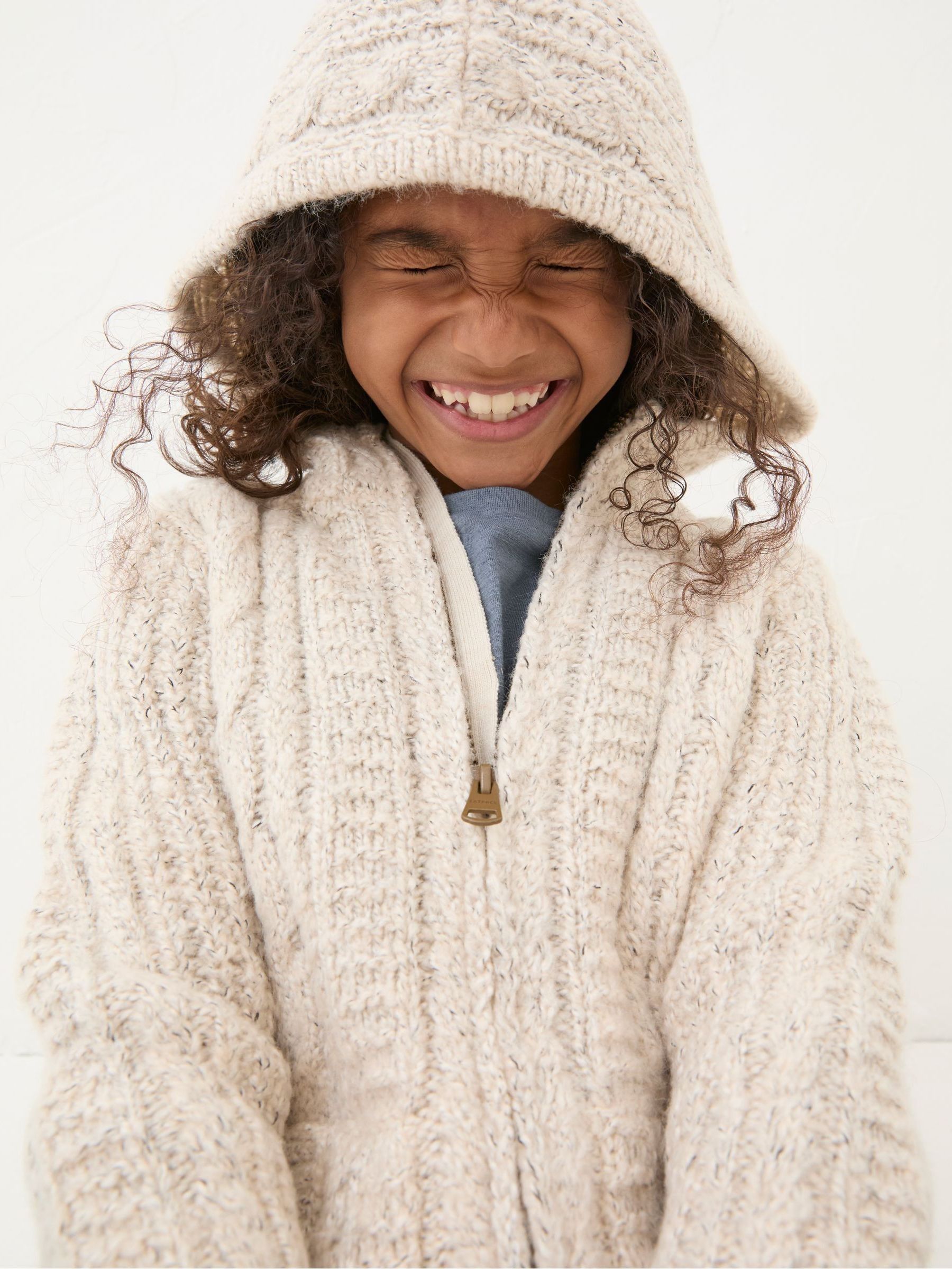 Alicia Cream Knit Hoodie | FatFace