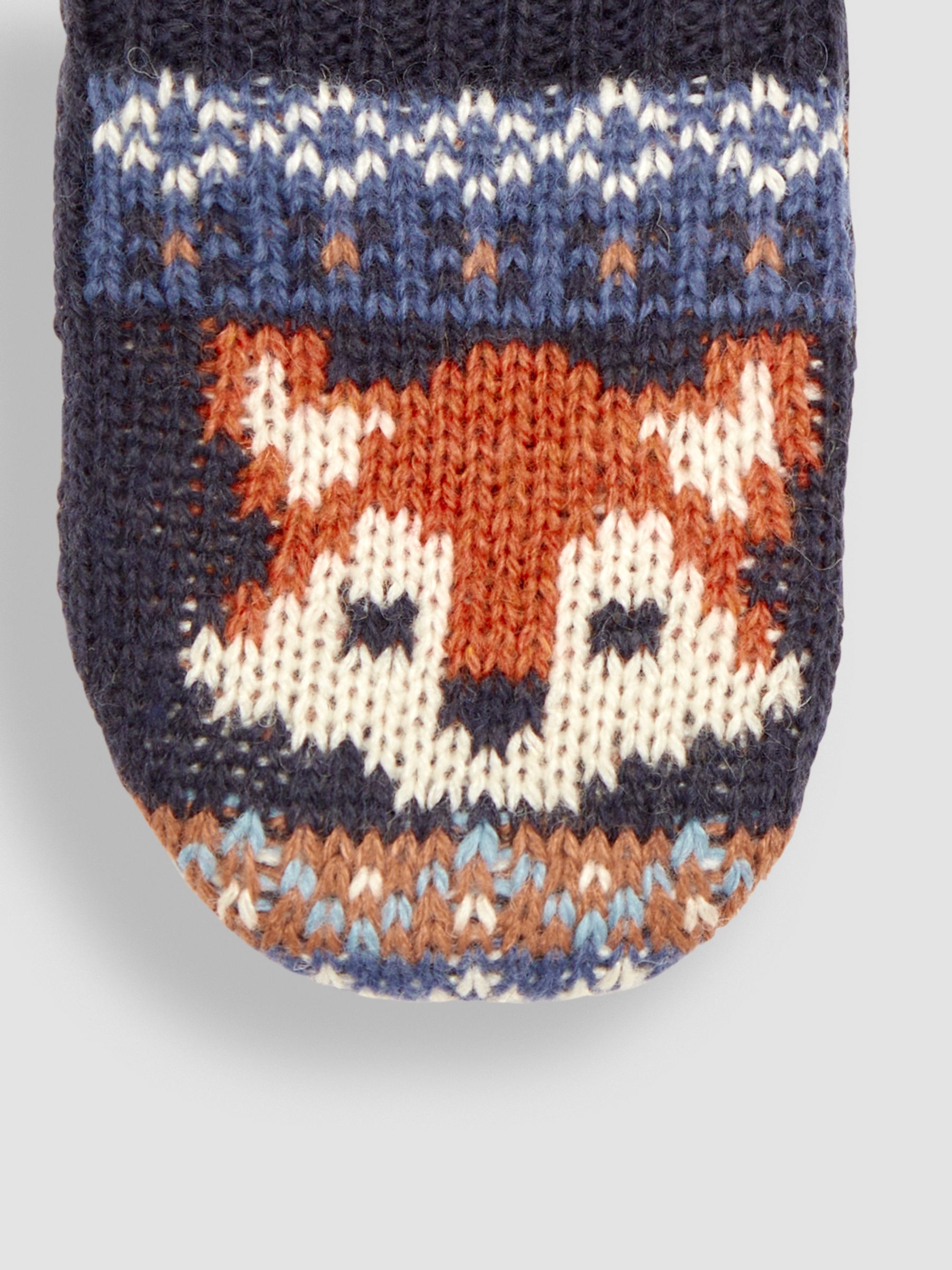 Navy Fair Isle Pattern Mittens - Image 3 of 3