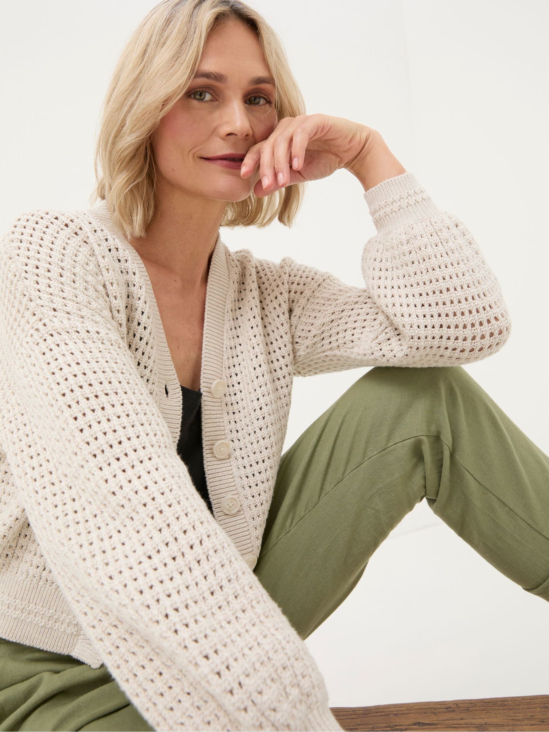 Annie Natural Button Through Cardigan - Image 4 of 4