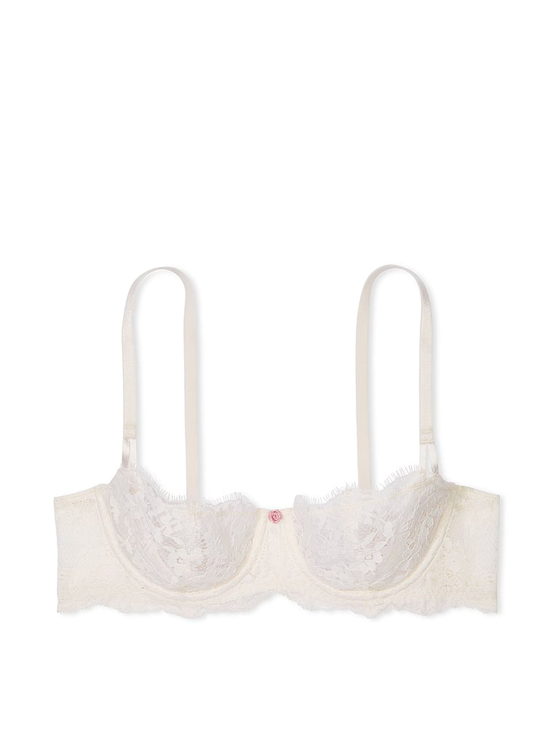 Coconut White Unlined Balcony Lace Bra - Image 3 of 5