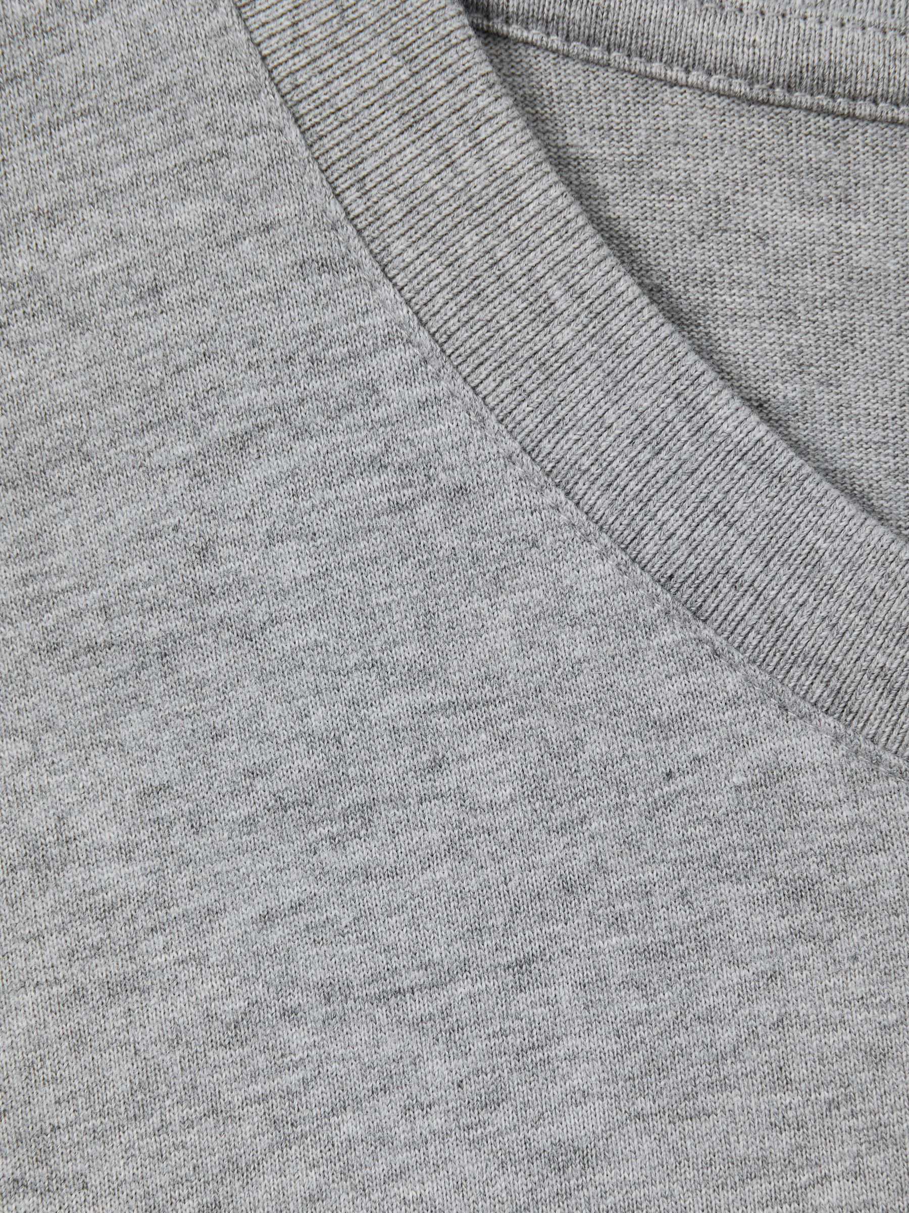 Oversized Cotton Crew Neck T-Shirt in Grey Marl - Image 6 of 6