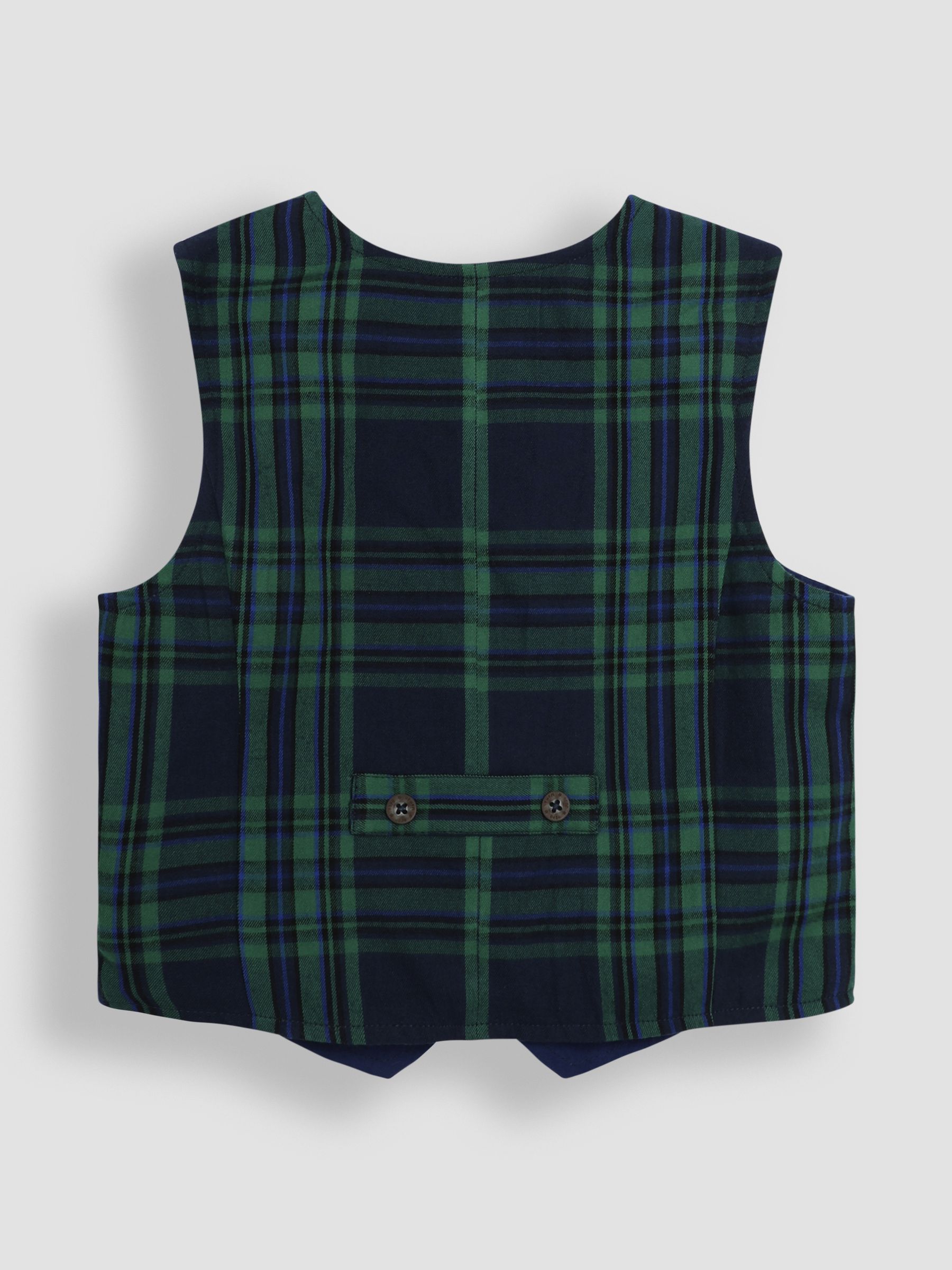 Navy Tartan Waistcoat Shirt and Trousers Set - Image 5 of 12