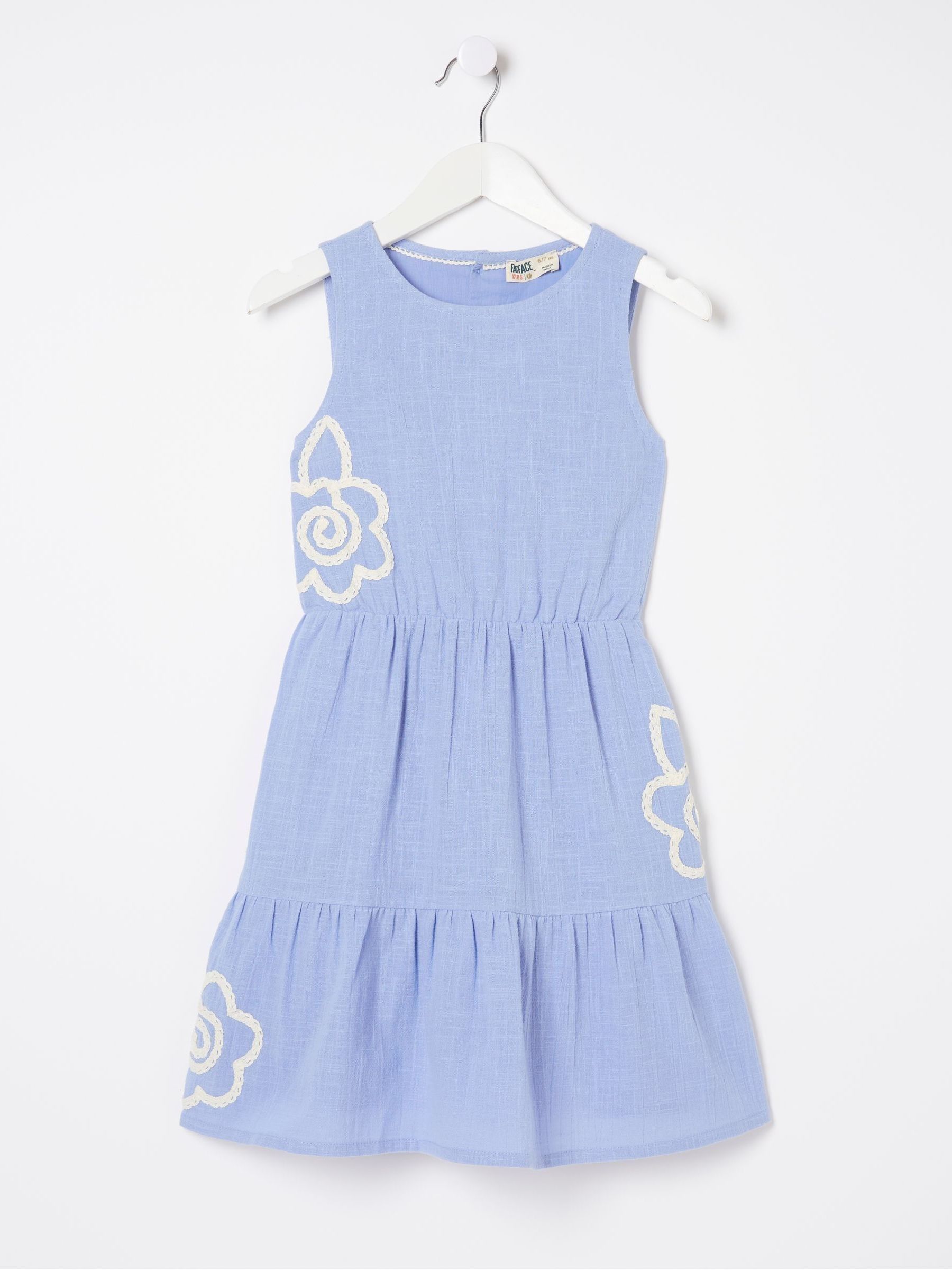 Blue Embroidered Tiered Dress - Image 5 of 5