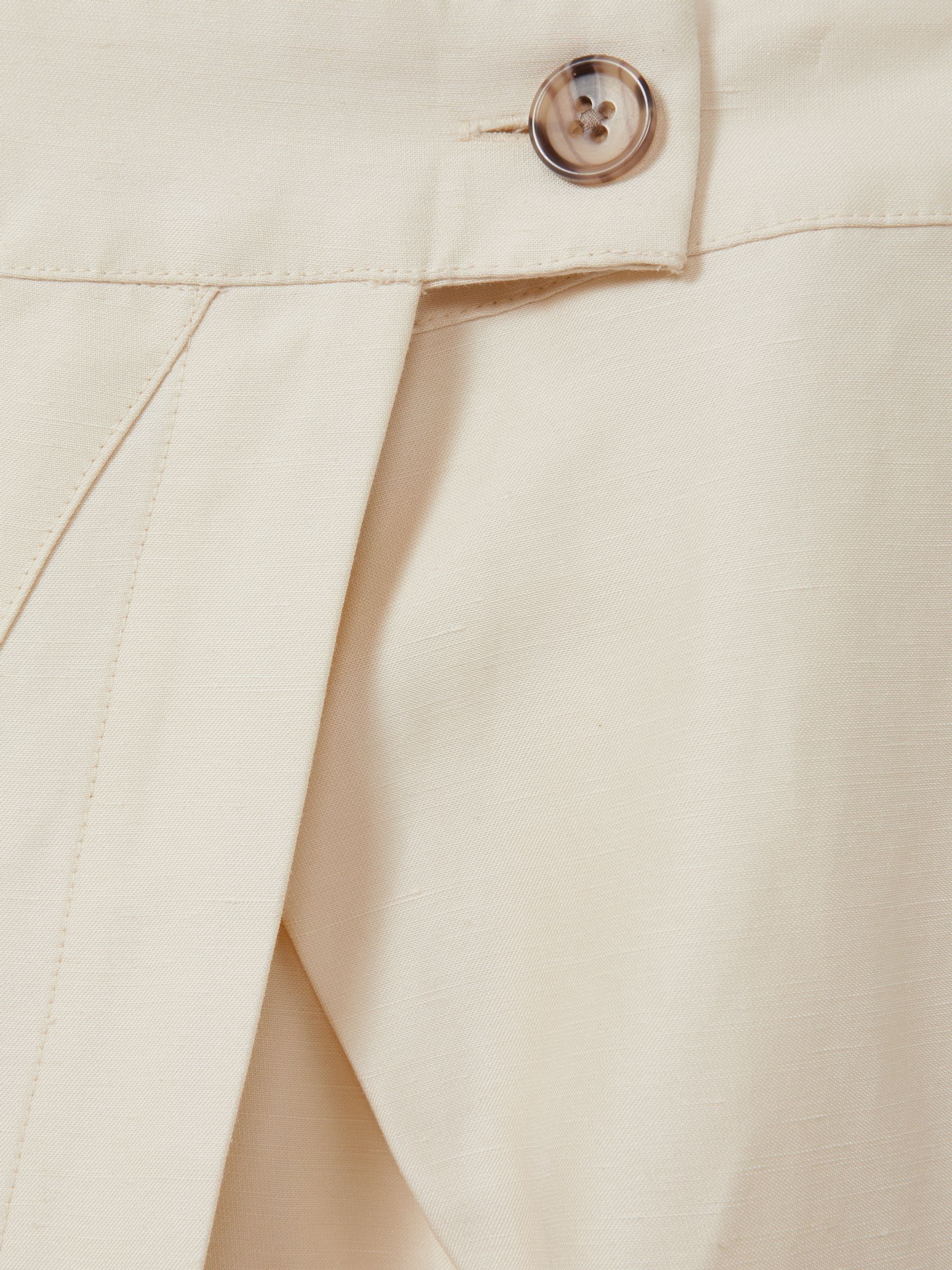 Caro Beige Wrap Front Midi Skirt with Linen - Image 6 of 6
