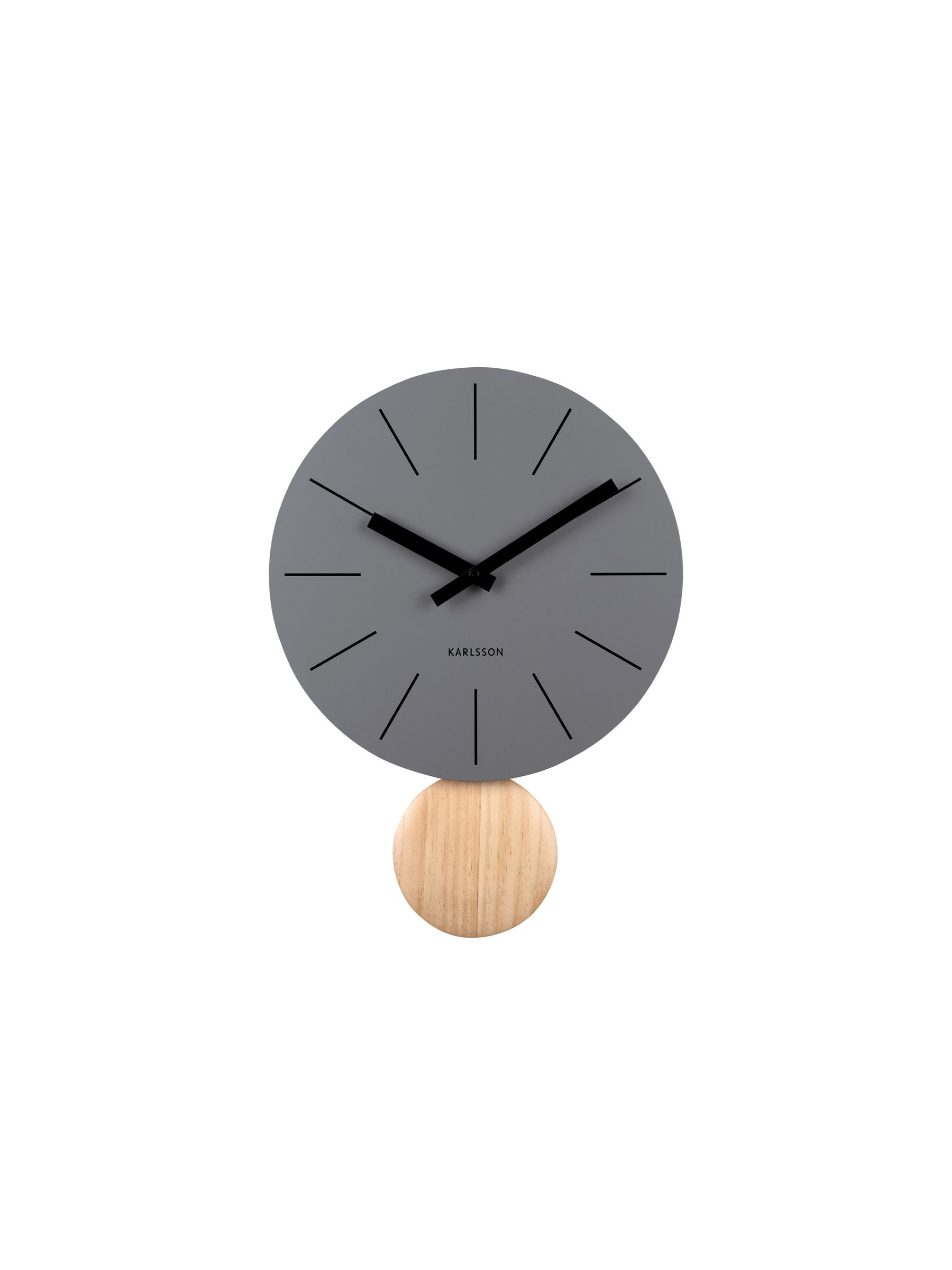Karlsson Dark Grey Arlo Pendulum Wall Clock - Image 1 of 4