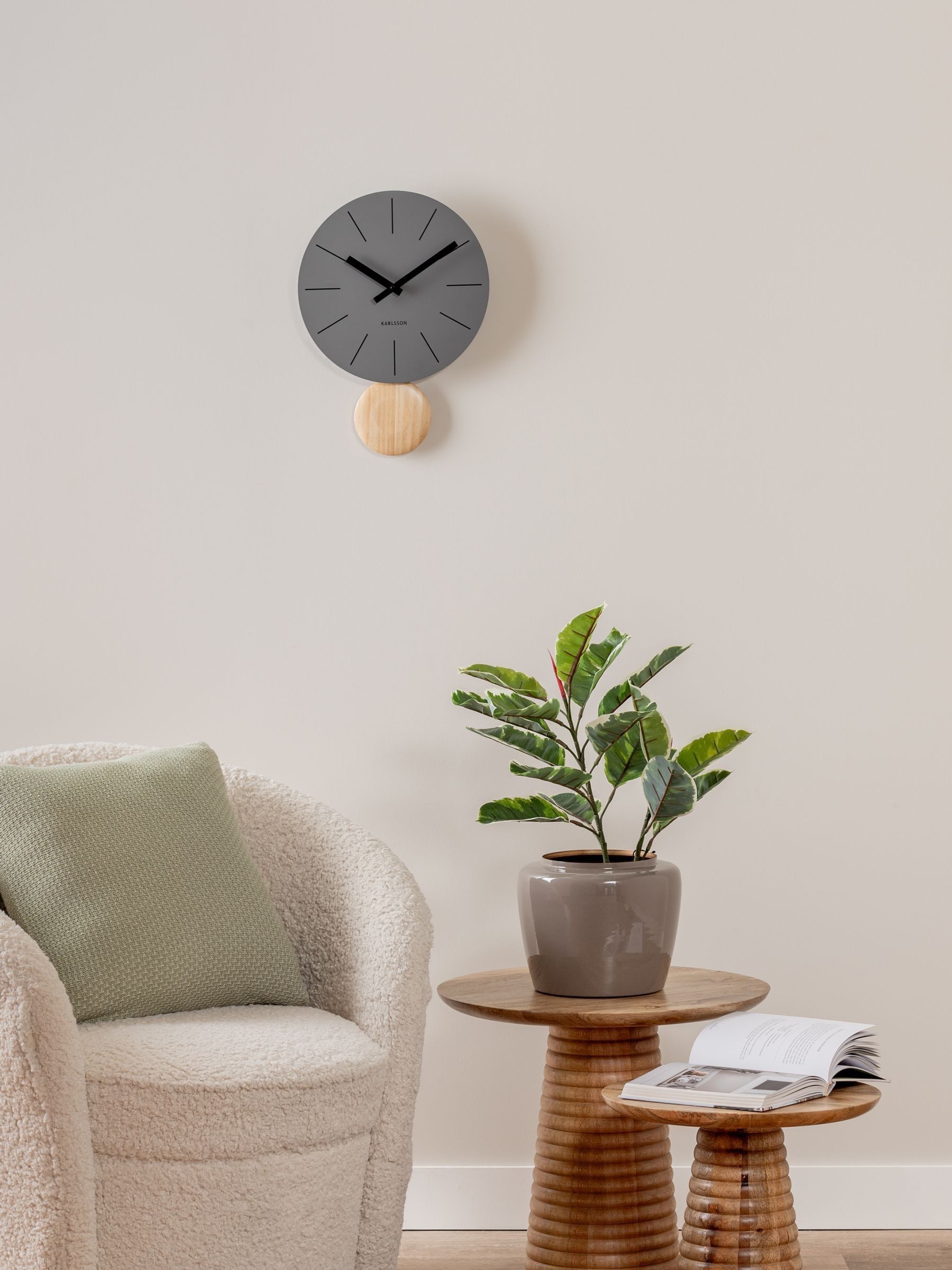 Karlsson Dark Grey Arlo Pendulum Wall Clock - Image 4 of 4