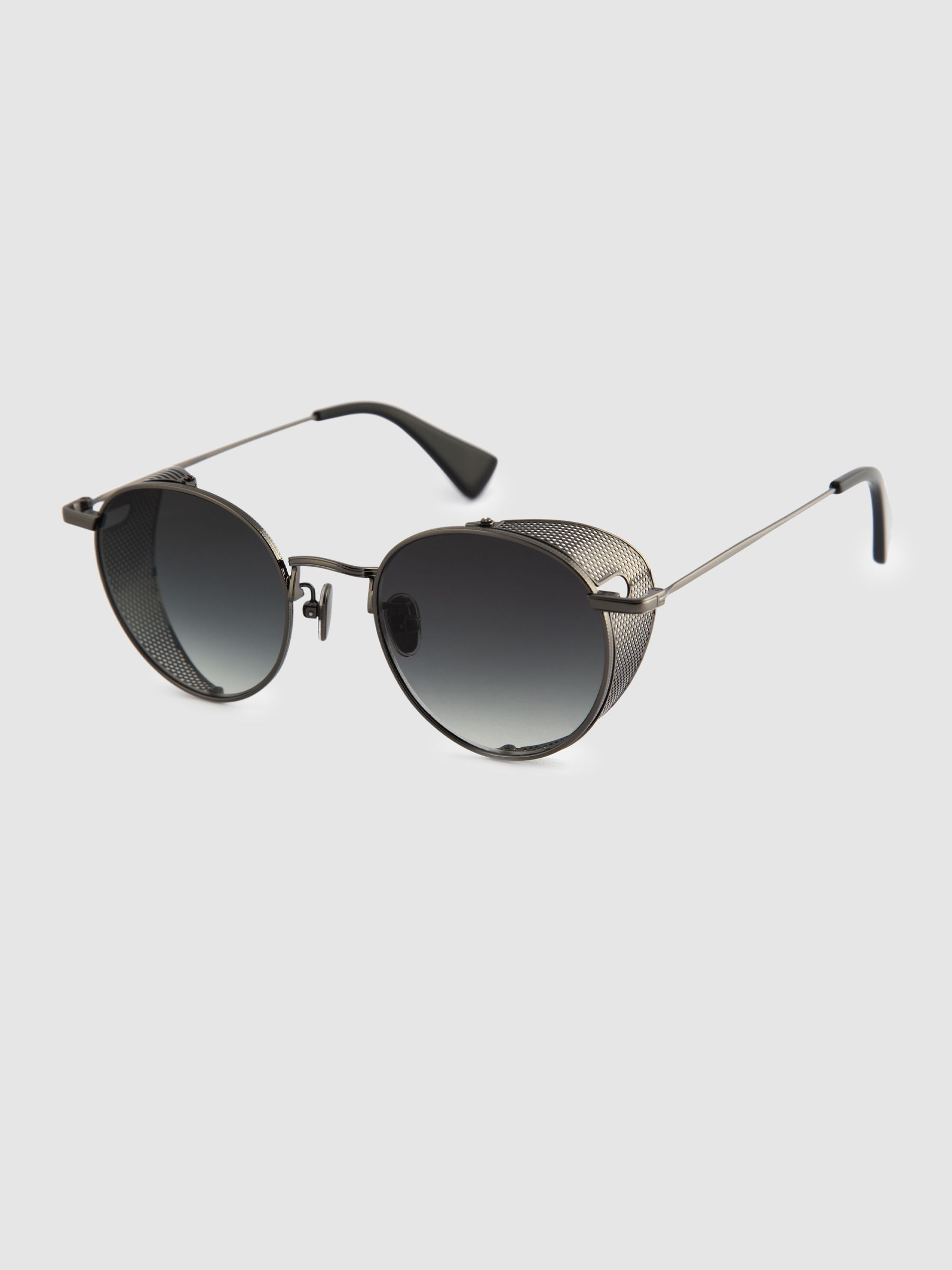 Curry and Paxton Side Shield Sunglasses in Gunmetal - Image 2 of 4