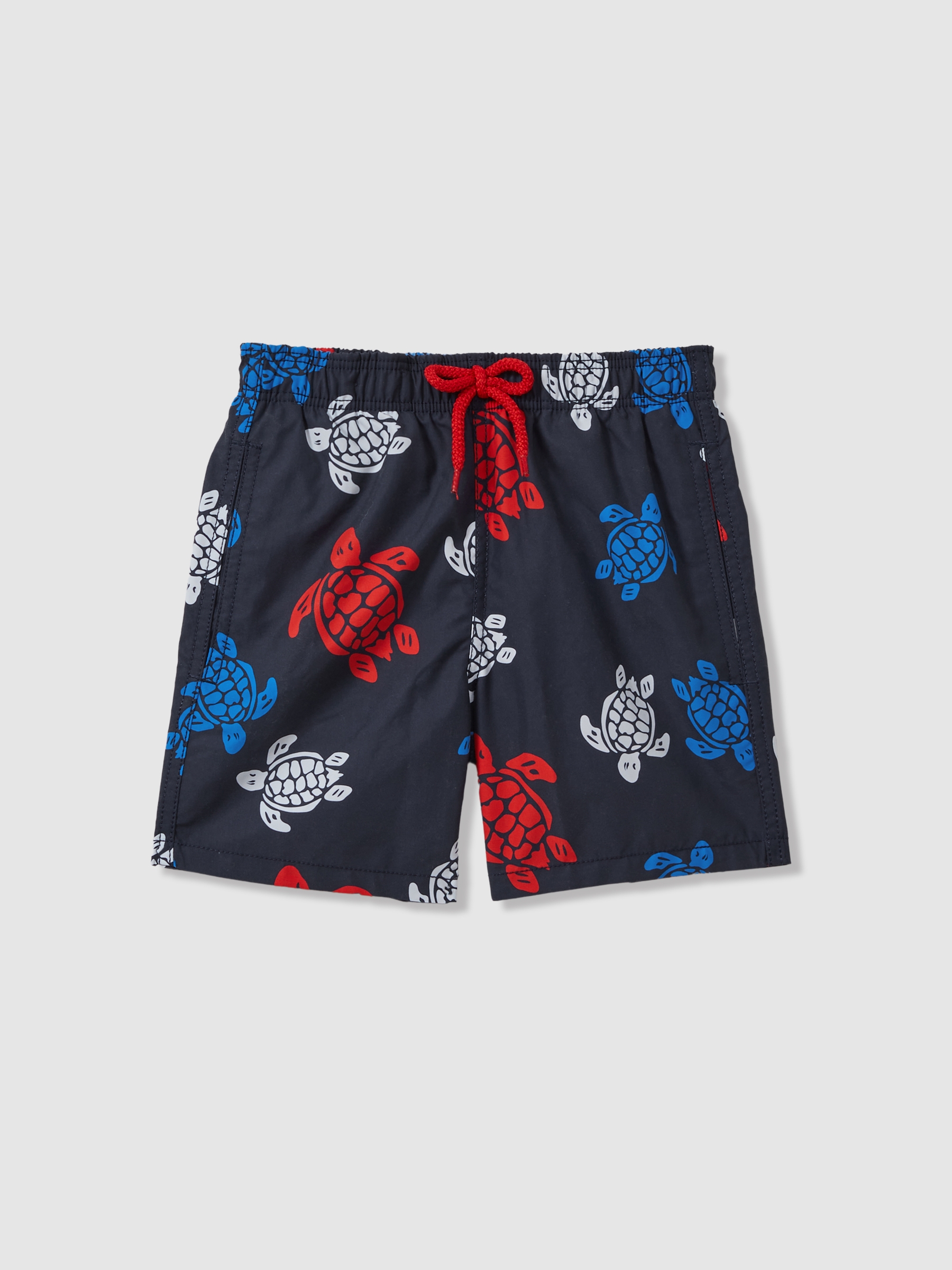 Vilebrequin Turtle Print Swim Shorts in Bleu Marine - Image 1 of 2