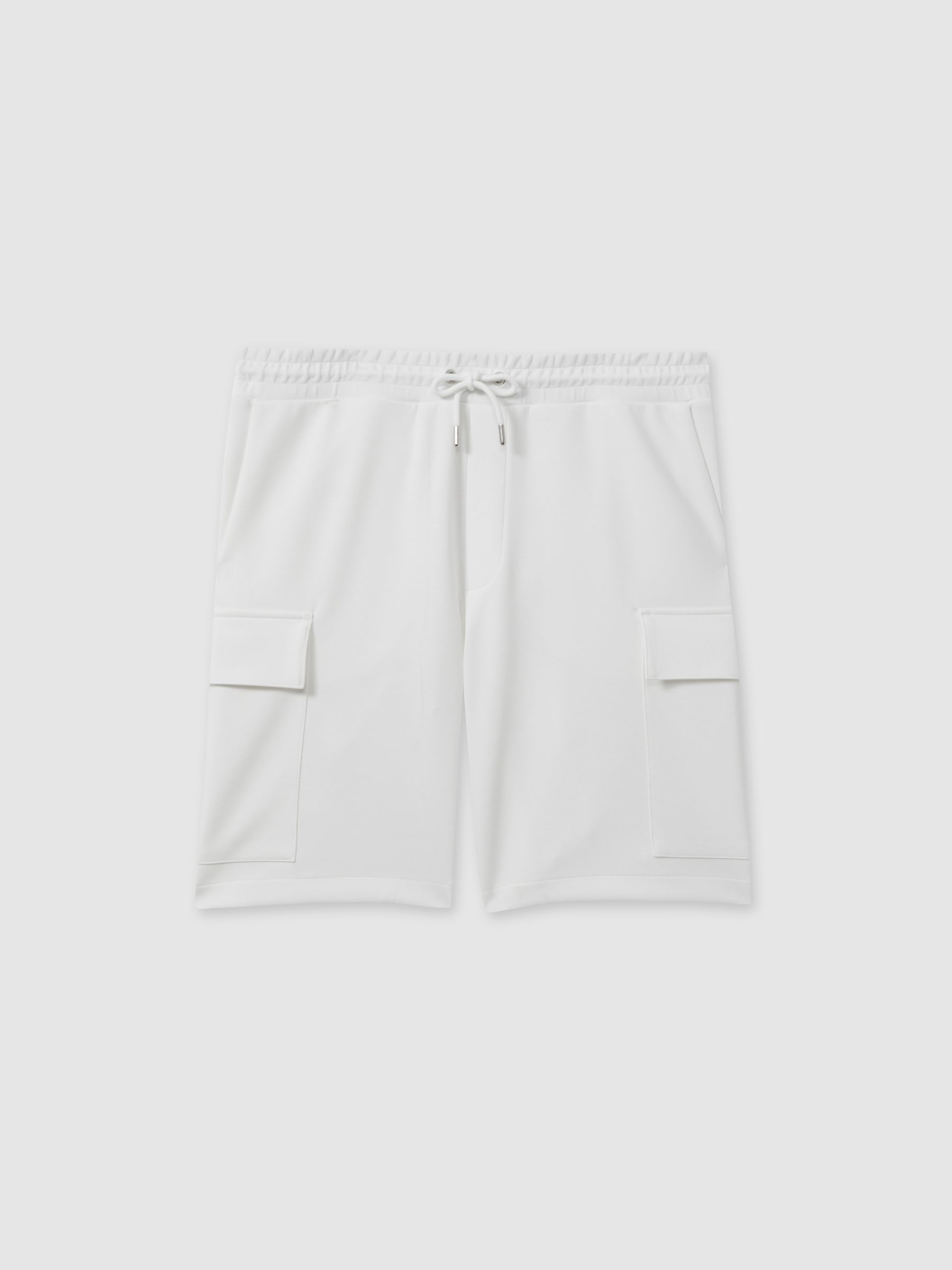 Interlock Jersey Drawstring Shorts in White - Image 2 of 5