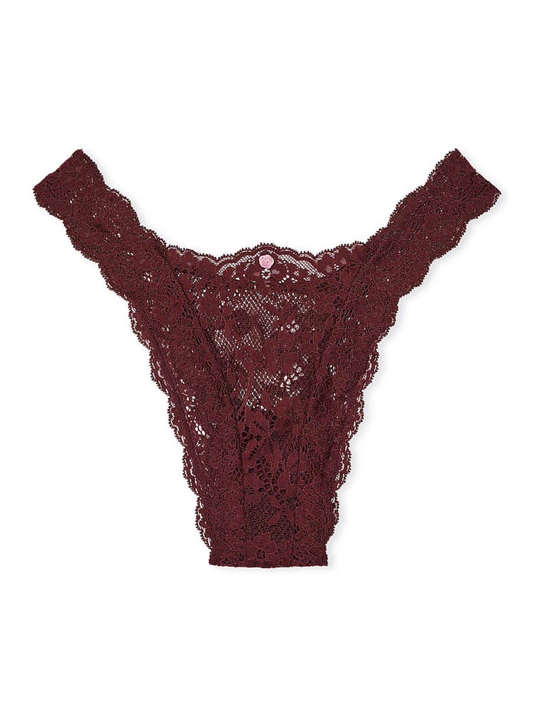 Burgundy Purple Lace Brazilian Knickers - Image 4 of 4