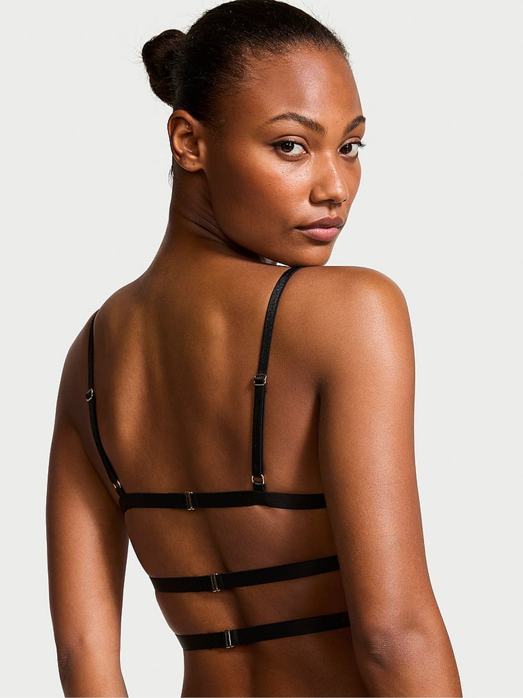 Black Leopard Bralette Embroidered Bra - Image 2 of 3