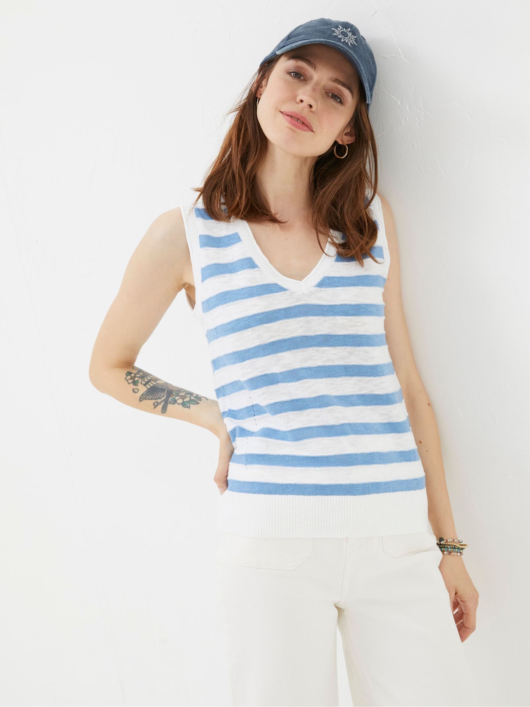 Breton Blue Stripe Knitted Tank - Image 7 of 10