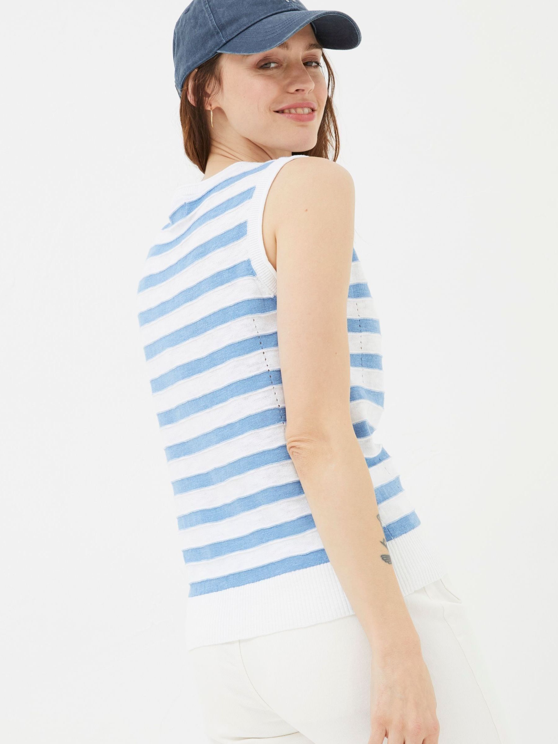 Breton Blue Stripe Knitted Tank - Image 8 of 10