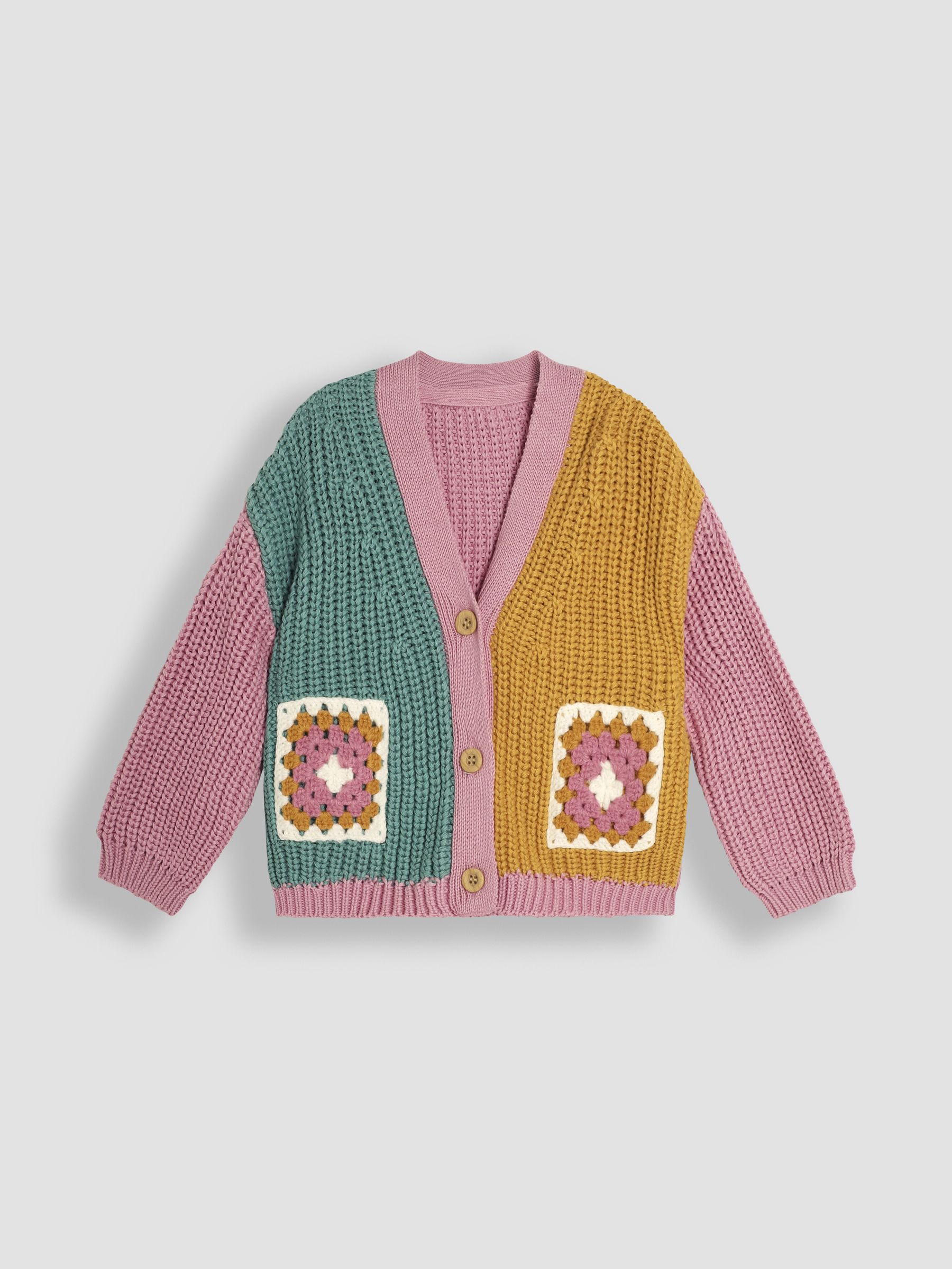 Duck Egg Blue Crochet Pocket Cardigan - Image 1 of 3