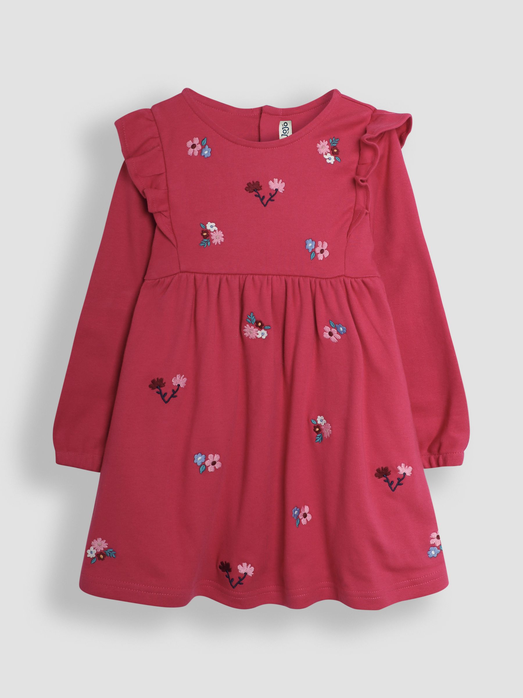 Berry Floral Embroidered Frill Dress - Image 1 of 3