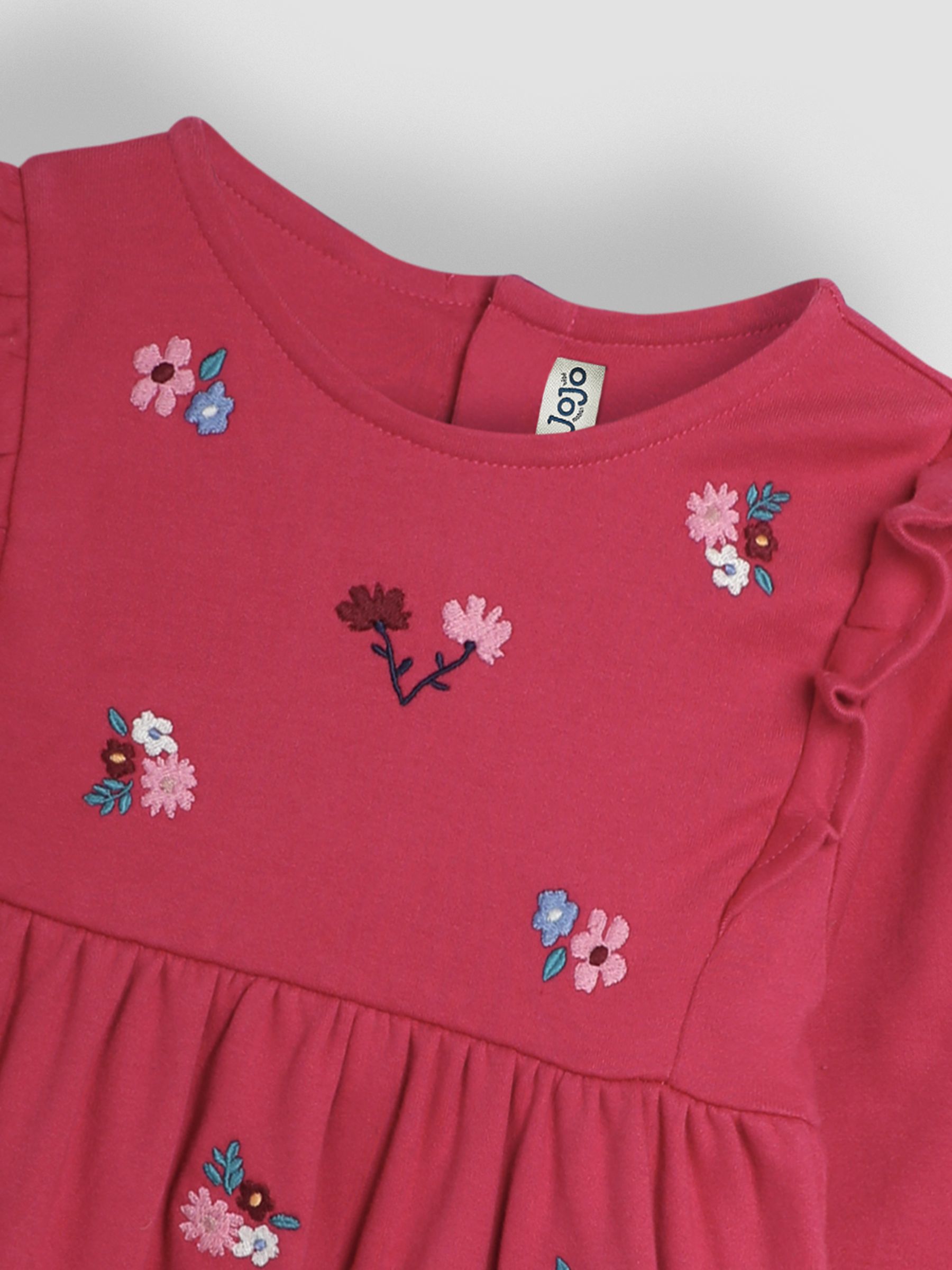 Berry Floral Embroidered Frill Dress - Image 3 of 3