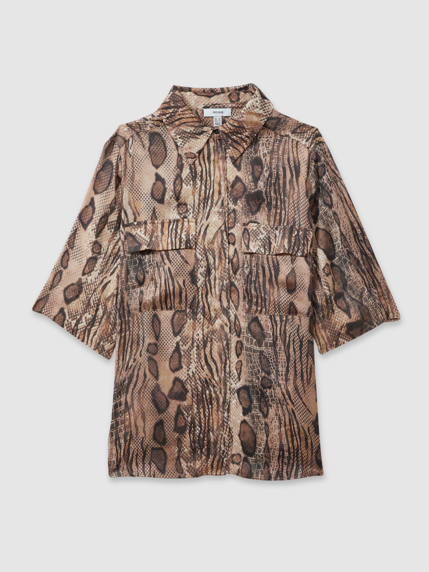 Maya Neutral Snake Print Shirt - Image 2 of 5