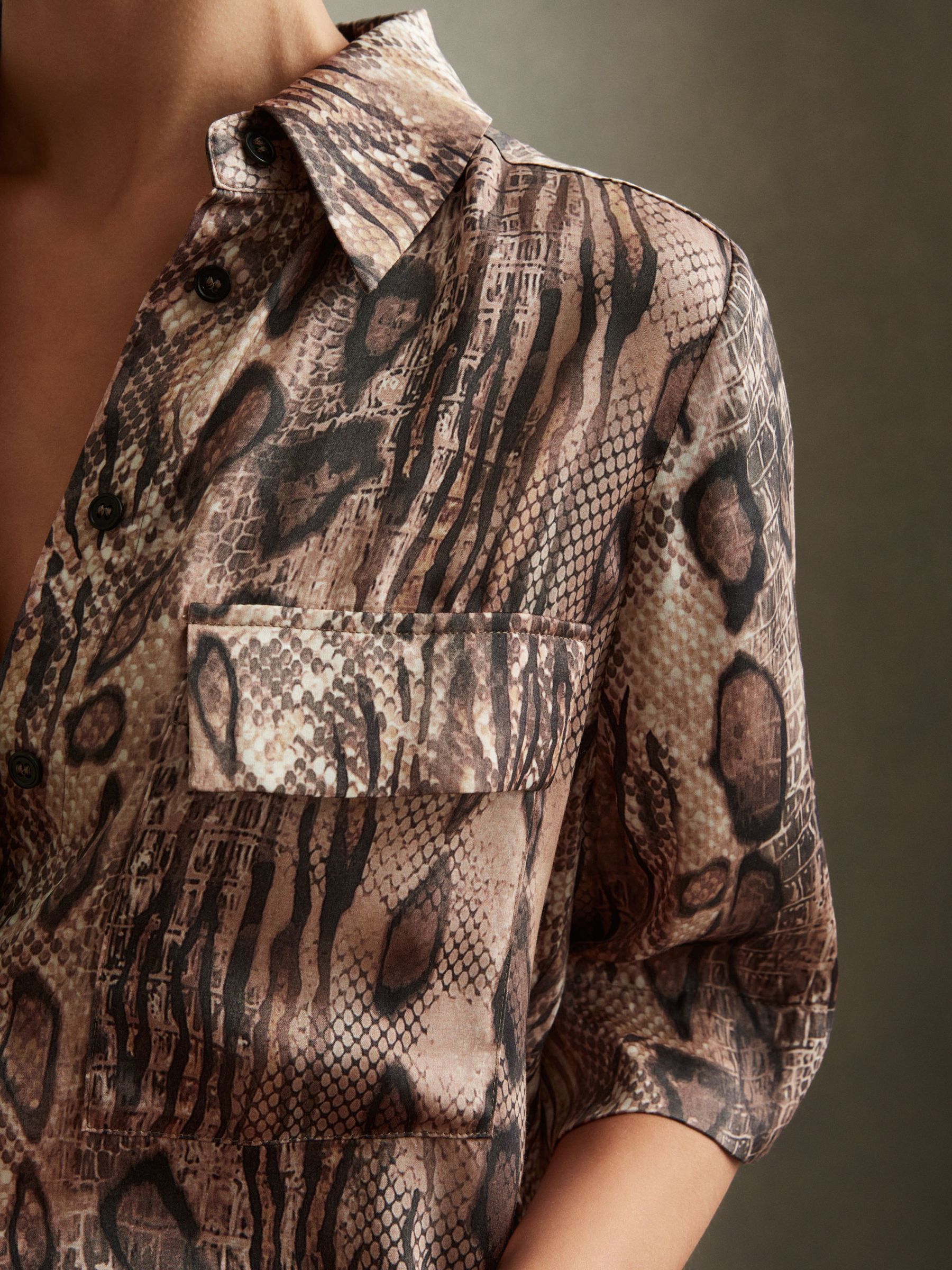 Maya Neutral Snake Print Shirt - Image 3 of 5