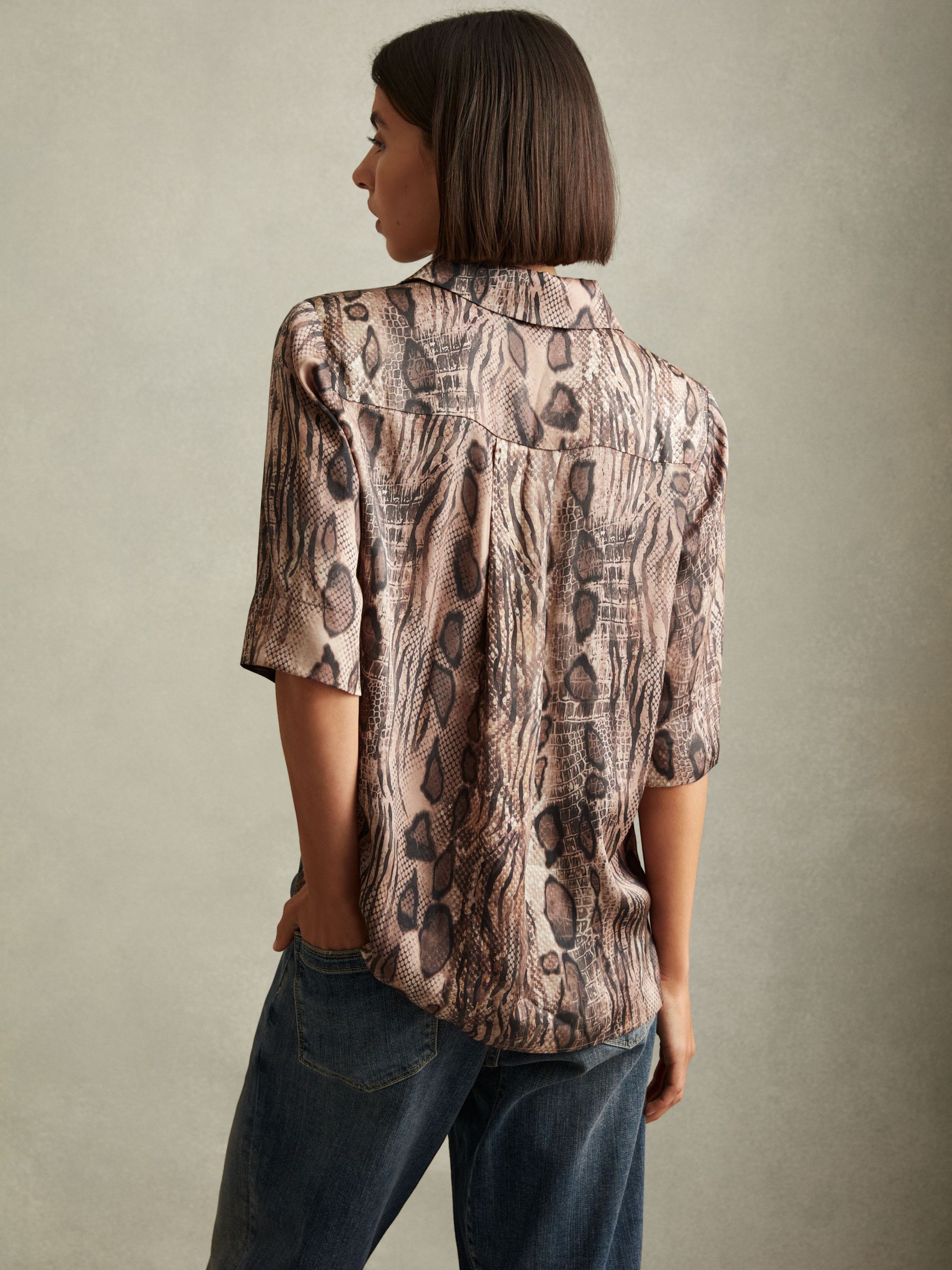 Maya Neutral Snake Print Shirt - Image 4 of 5