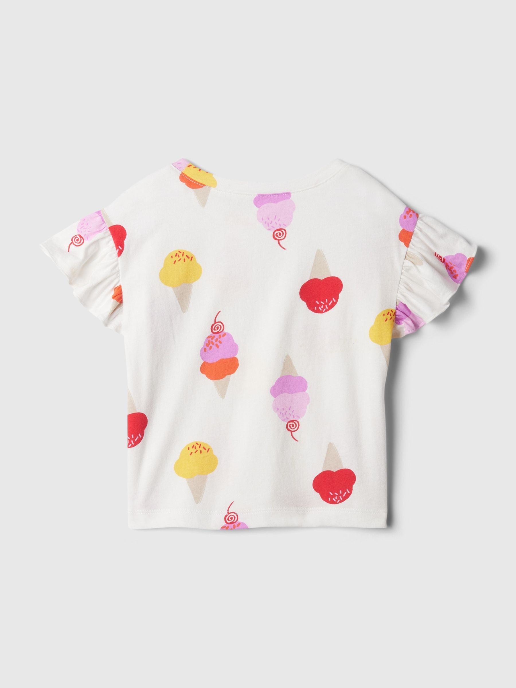 White Ruffle Short Sleeve T-Shirt (Newborn-5yrs) - Image 2 of 2