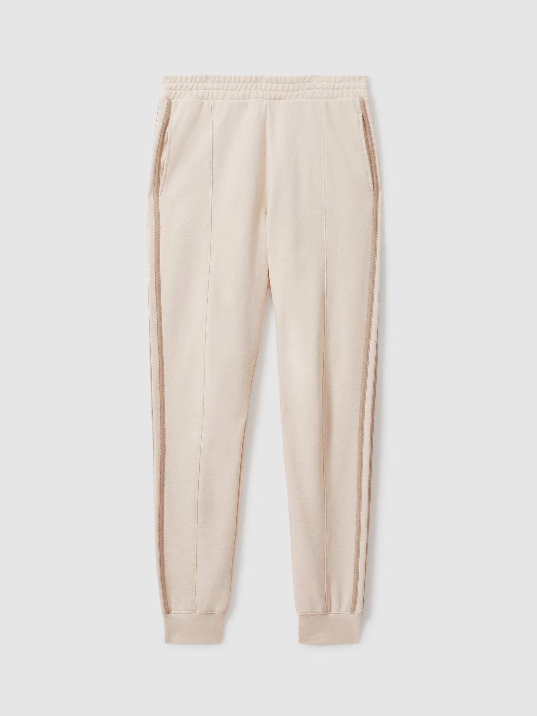 The Upside Cotton Side Stripe Joggers in Cream - Image 2 of 5