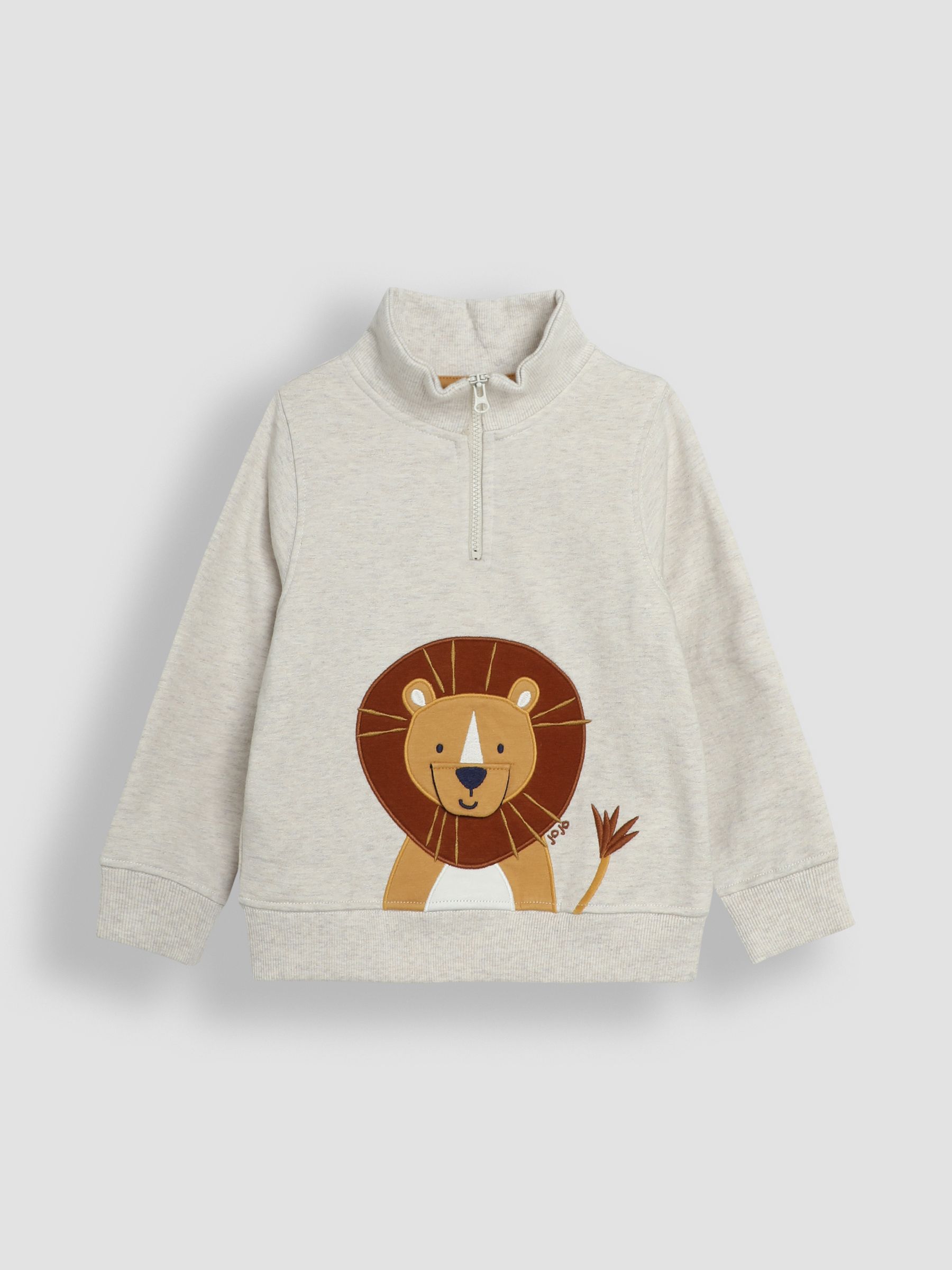 Natural Lion Appliqué Half Zip Sweatshirt - Image 4 of 7