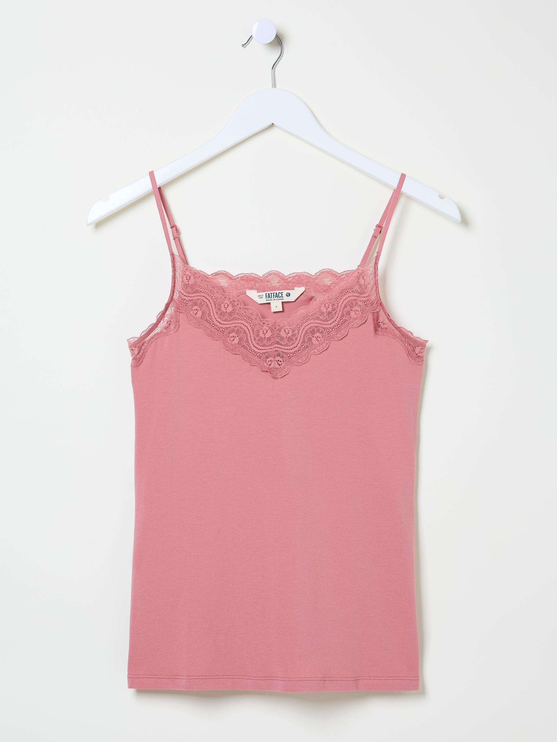 Pink V-Neck Lace Vest Pyjama Top - Image 5 of 5