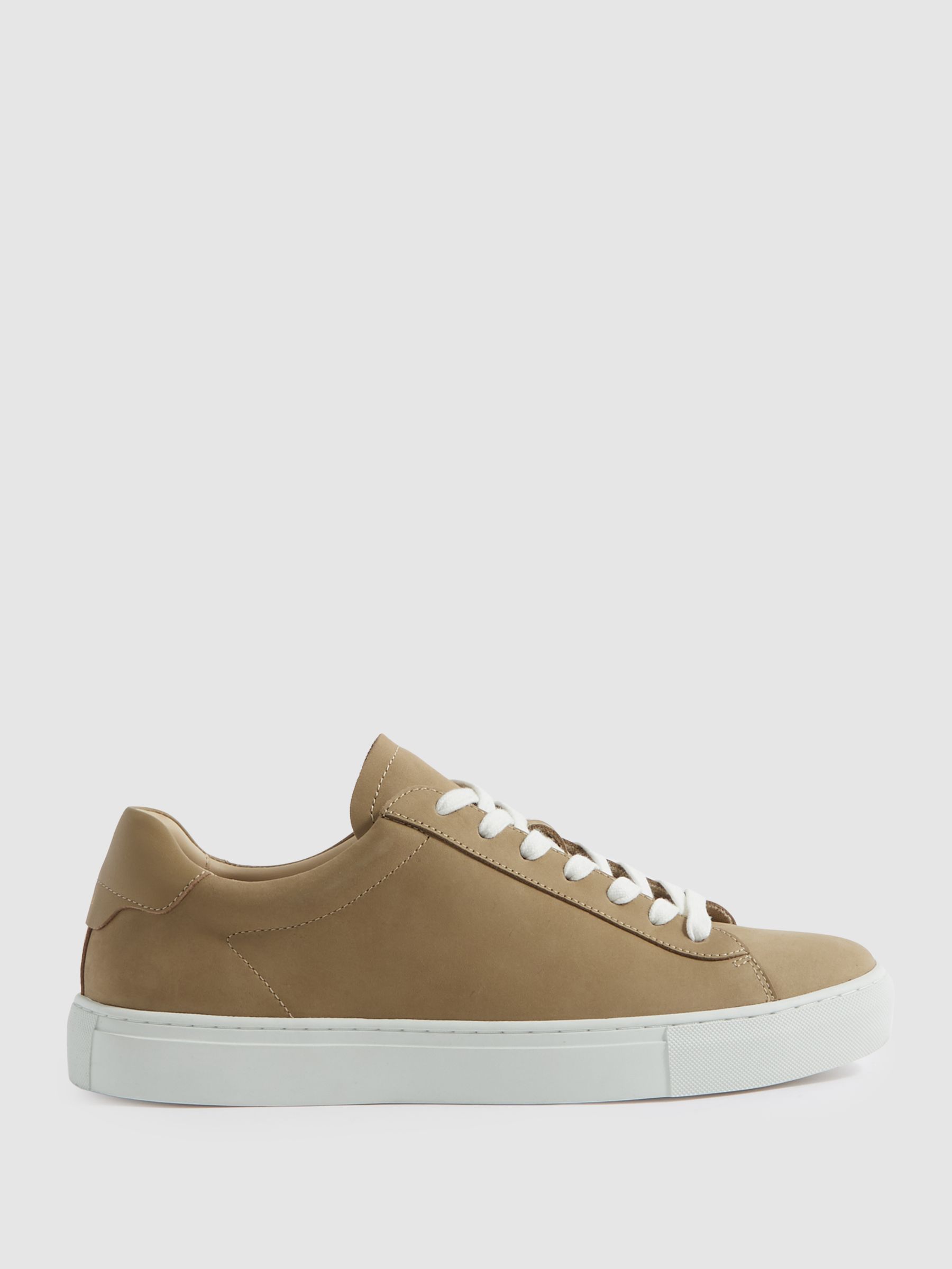 Nubuck Leather Low Top Trainers in Camel - Image 1 of 5 Nubuck Leather Low Top Trainers in Camel - Image 1 of 5