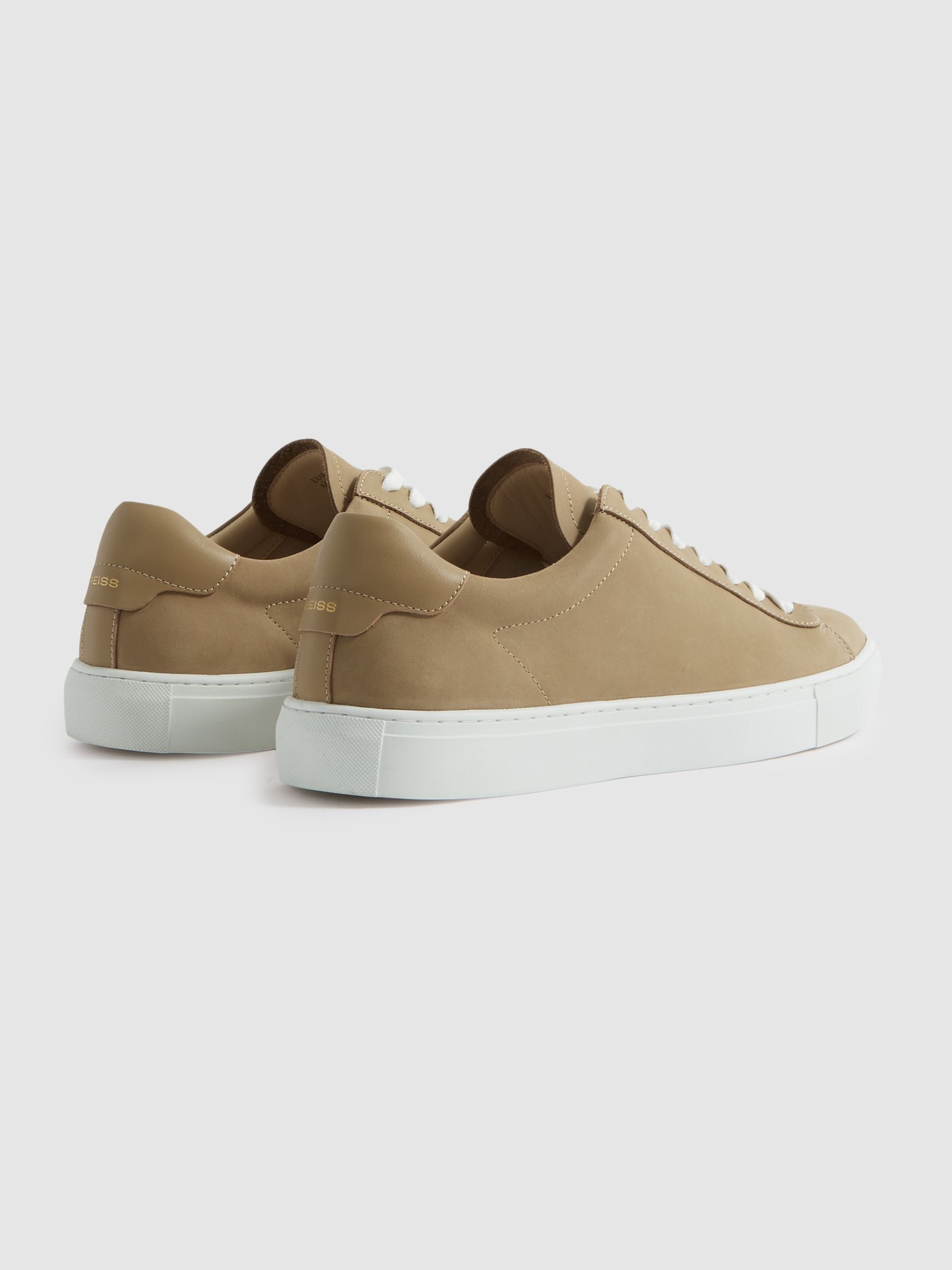 Nubuck Leather Low Top Trainers in Camel - Image 4 of 5