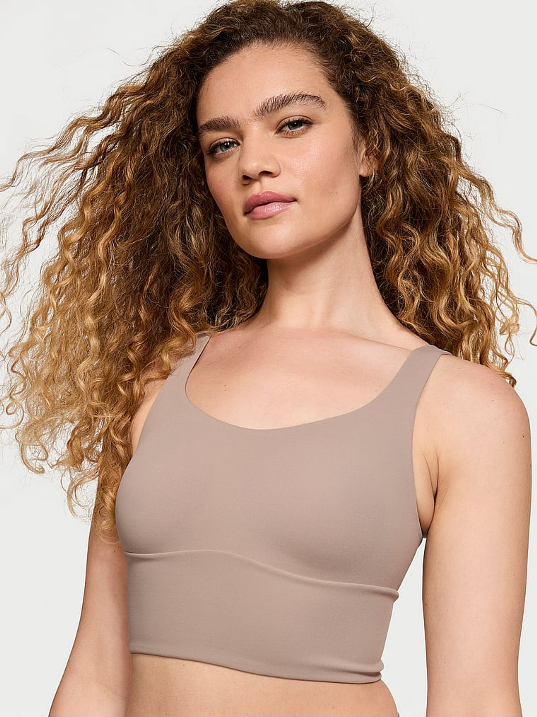 Candlelight Rose Nude Cross Back Mesh Sports Bra - Image 1 of 3