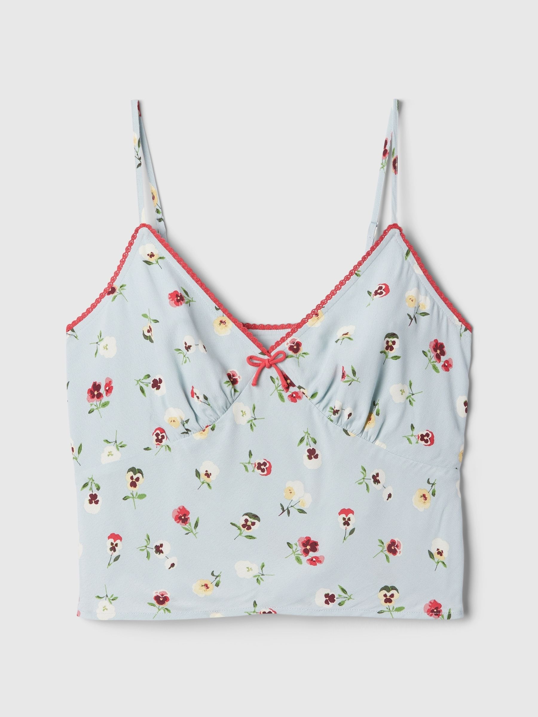 Light Blue DÔEN Cropped Floral Cami - Image 5 of 5