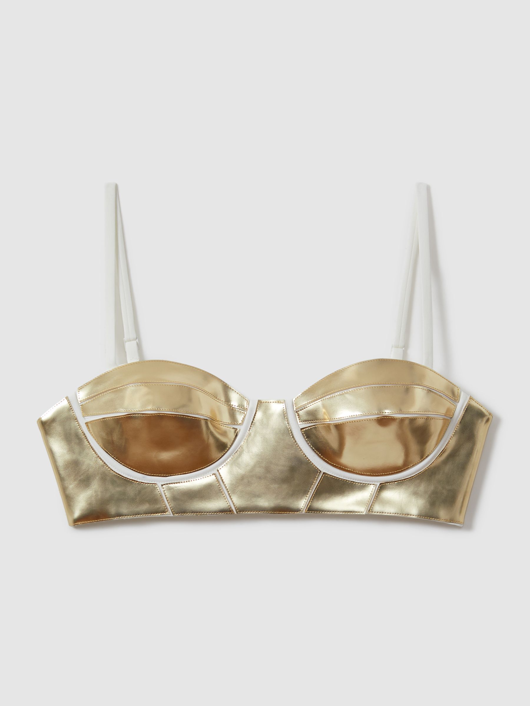 Atelier Metallic Bustier Top in Gold - Image 2 of 7