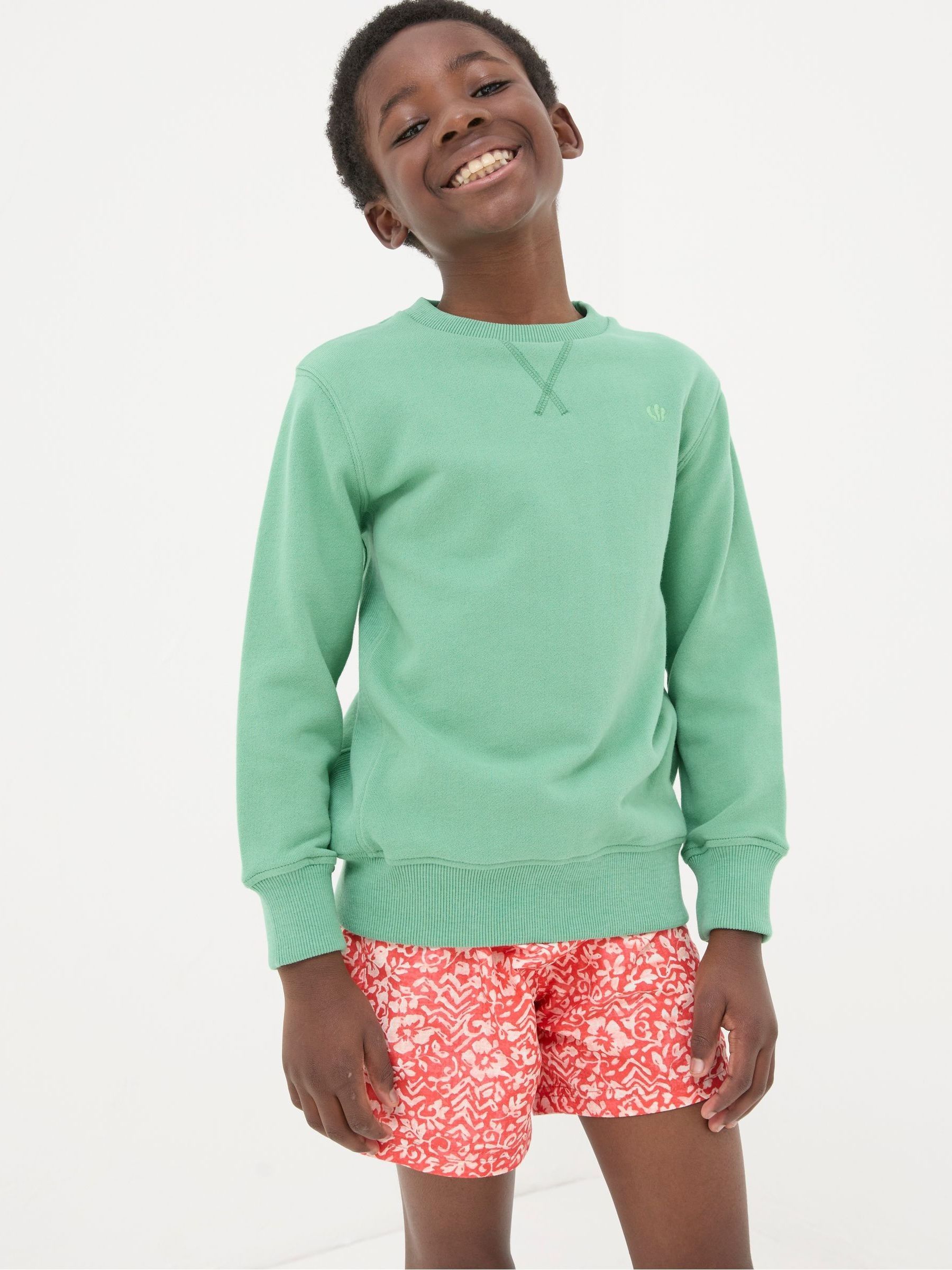 Enborne Green Crew Sweatshirt - Image 1 of 4 Enborne Green Crew Sweatshirt - Image 1 of 4