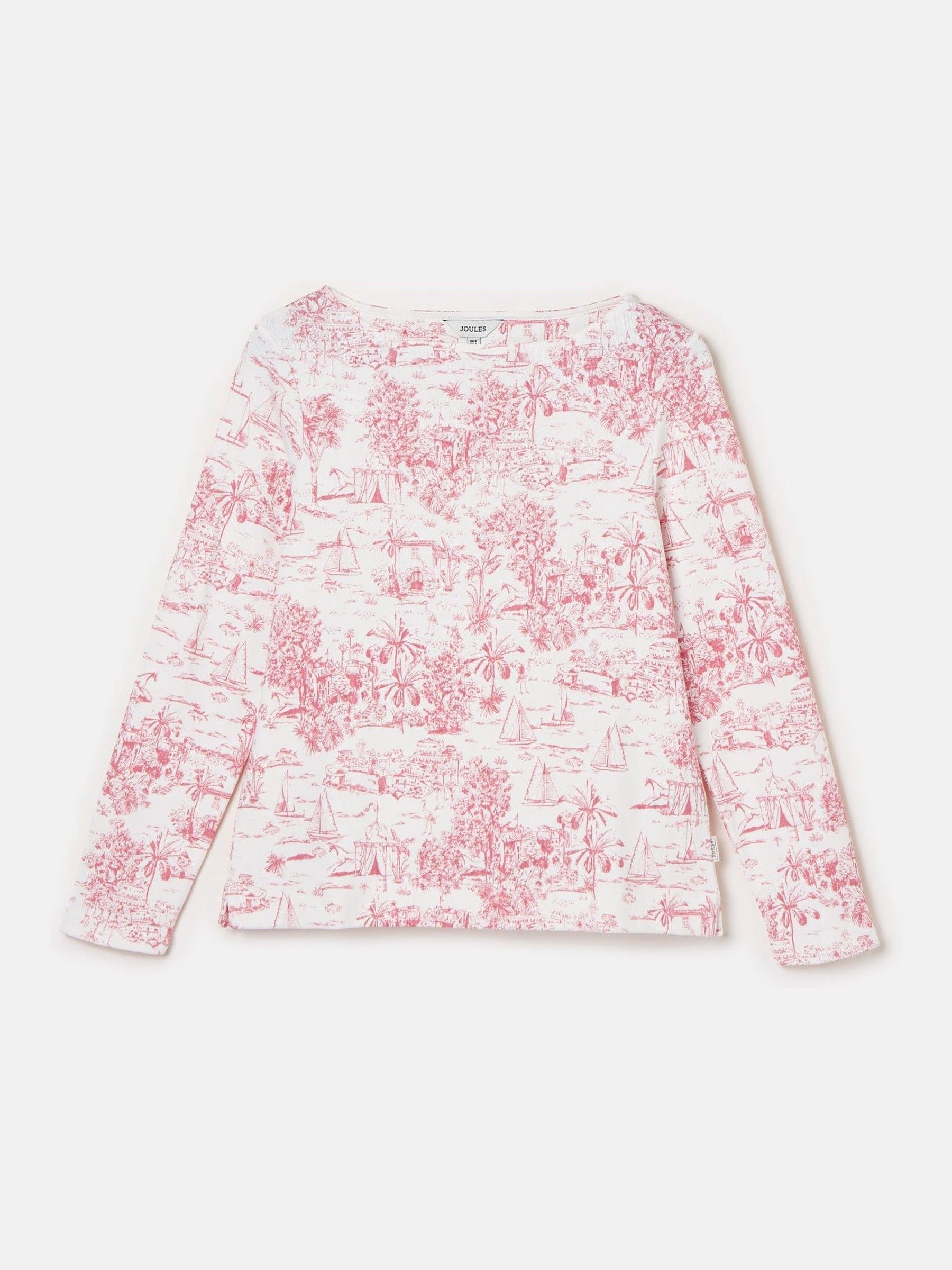 Harbour Pink Toile de Jouy Boat Neck Printed Top - Image 7 of 7