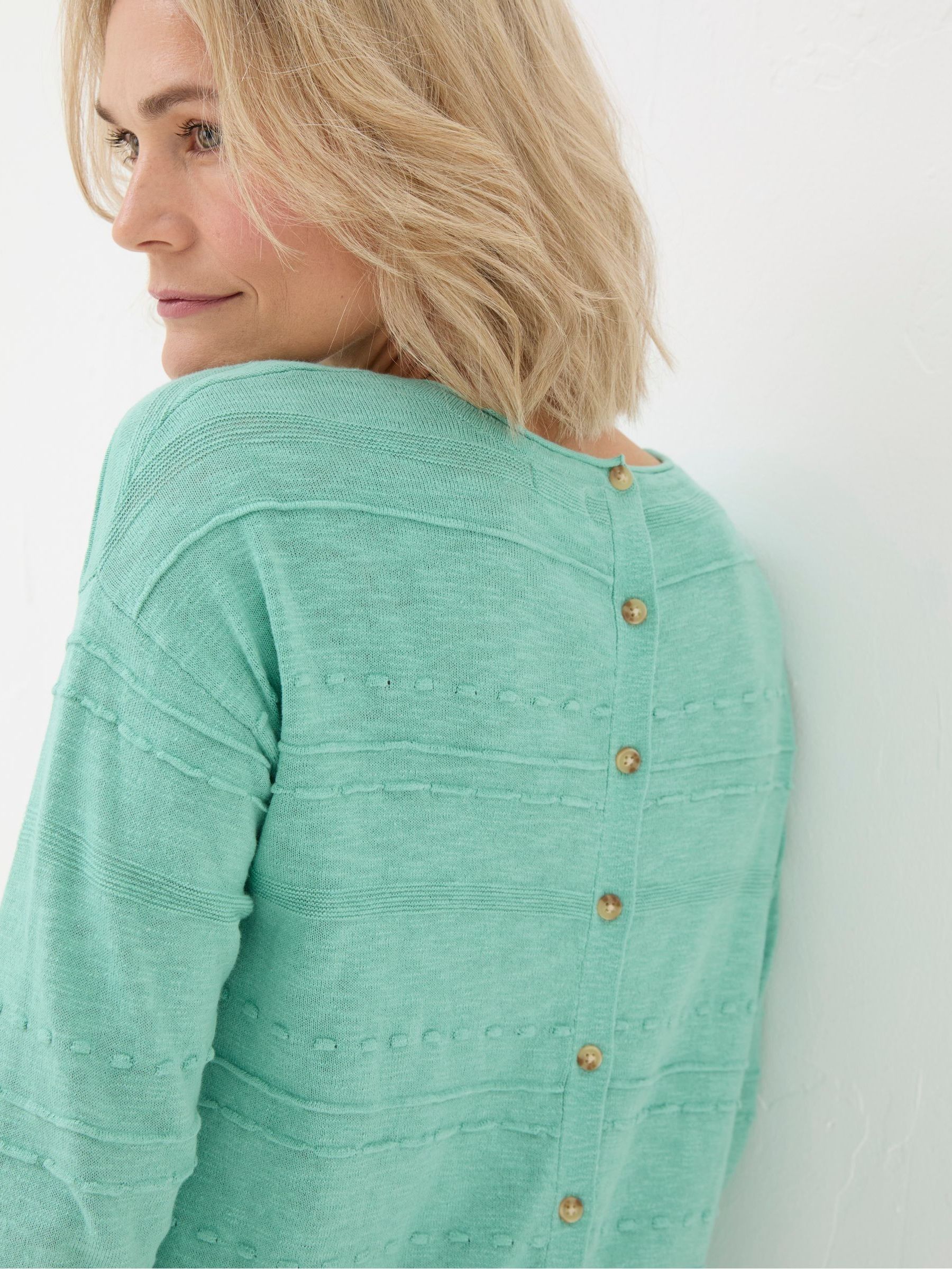 Isabelle Green Cotton Linen Jumper - Image 4 of 4