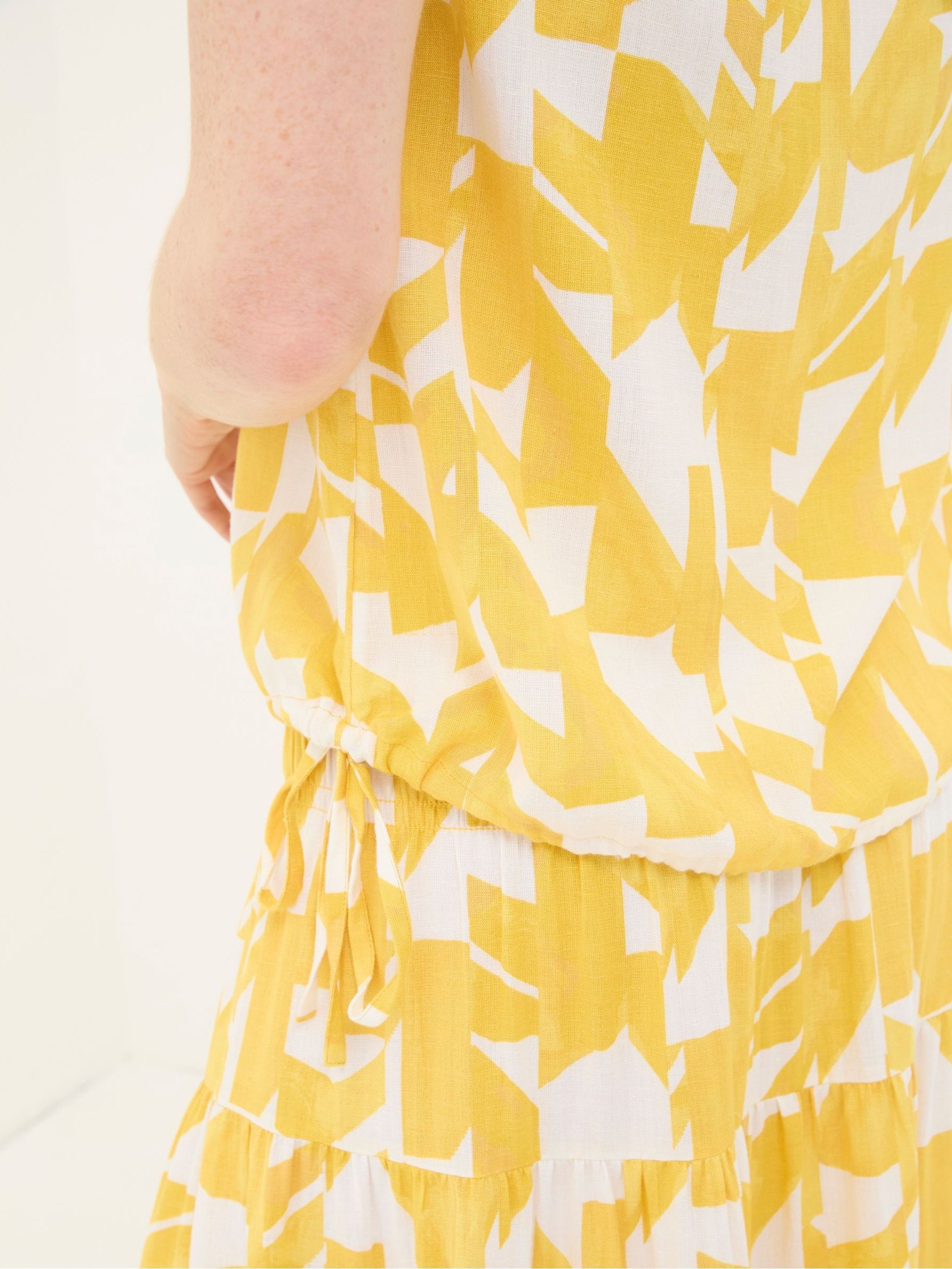 Lyra Yellow Med Geo Cotton/Linen Mix Cami - Image 3 of 5