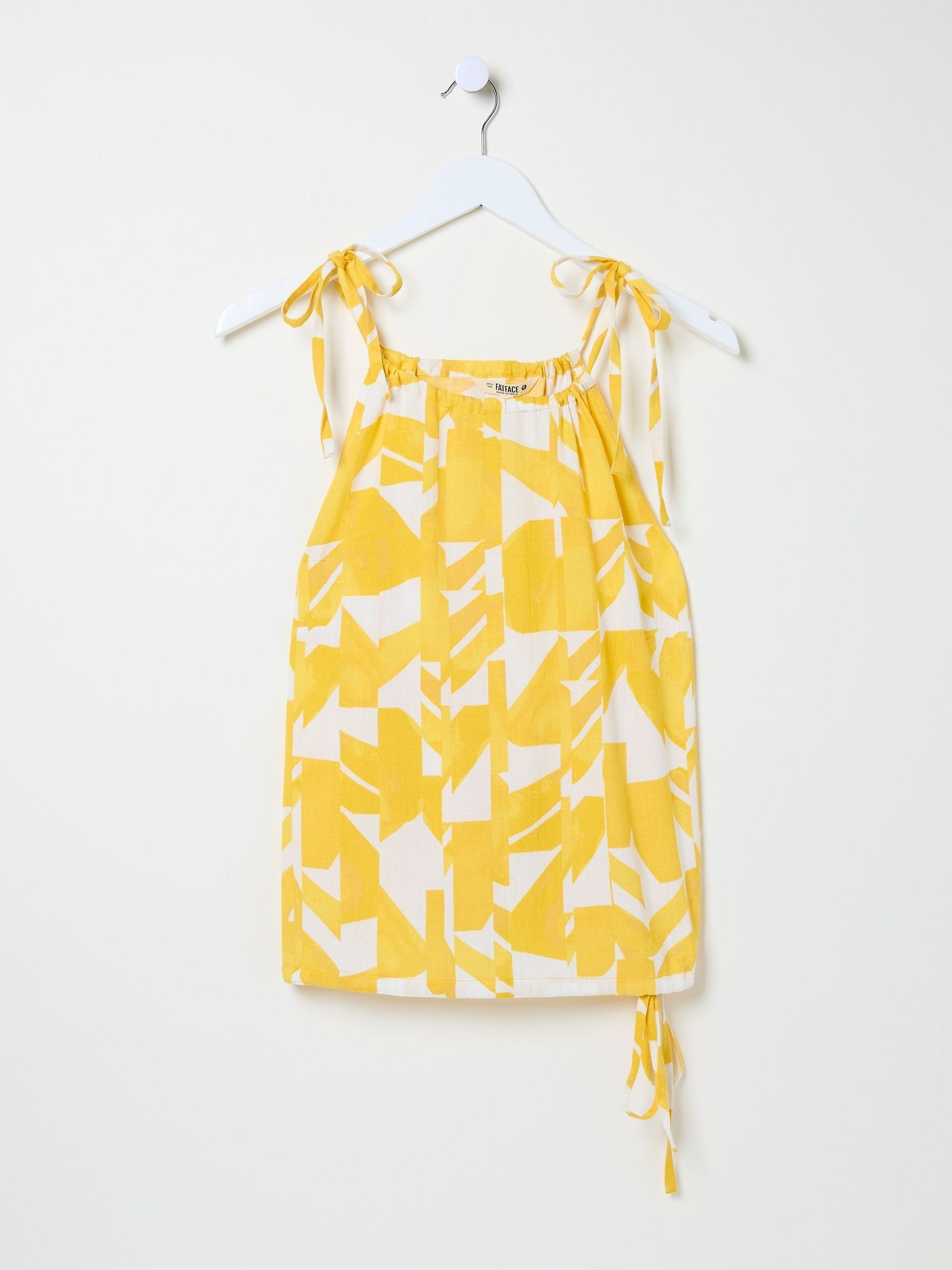 Lyra Yellow Med Geo Cotton/Linen Mix Cami - Image 5 of 5