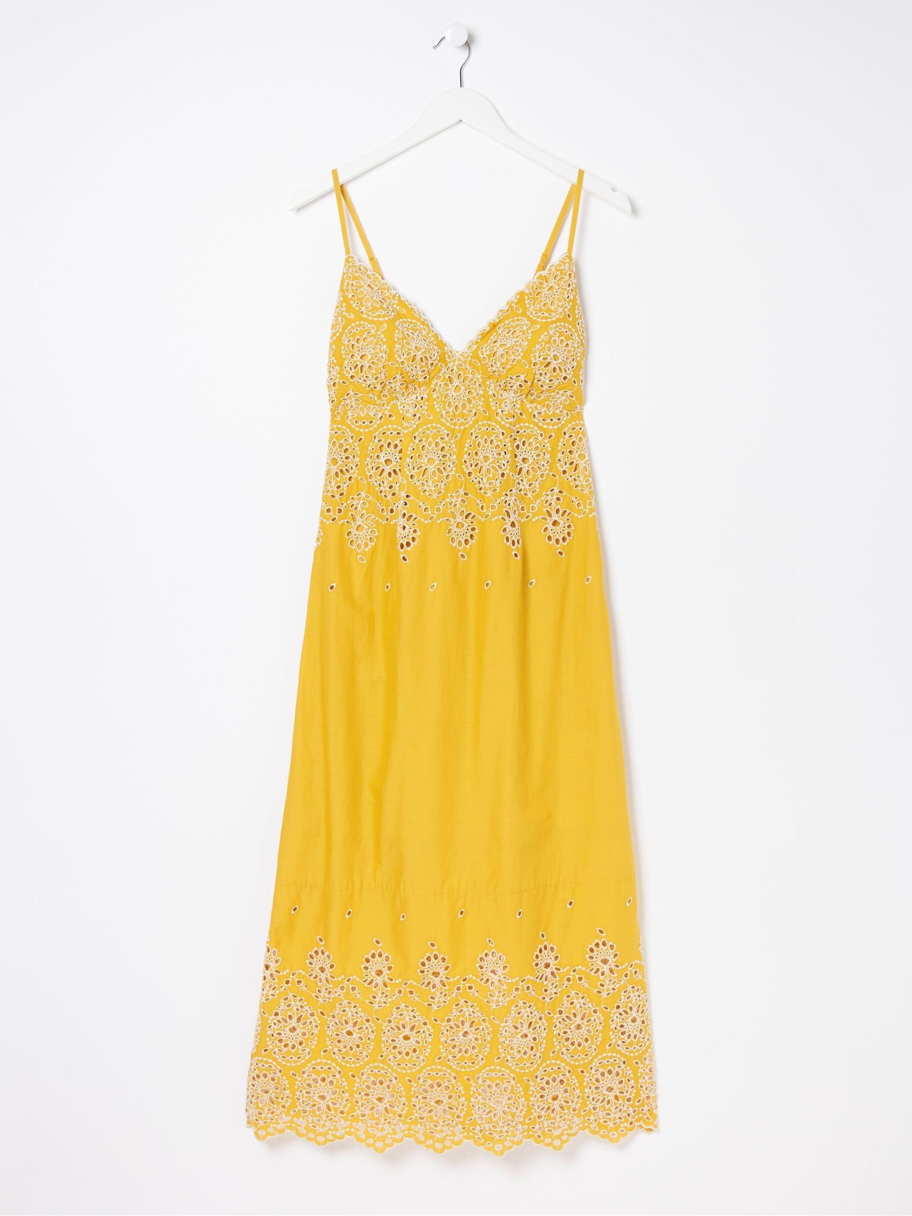 Daisy Yellow Broderie Midi Dress - Image 7 of 7