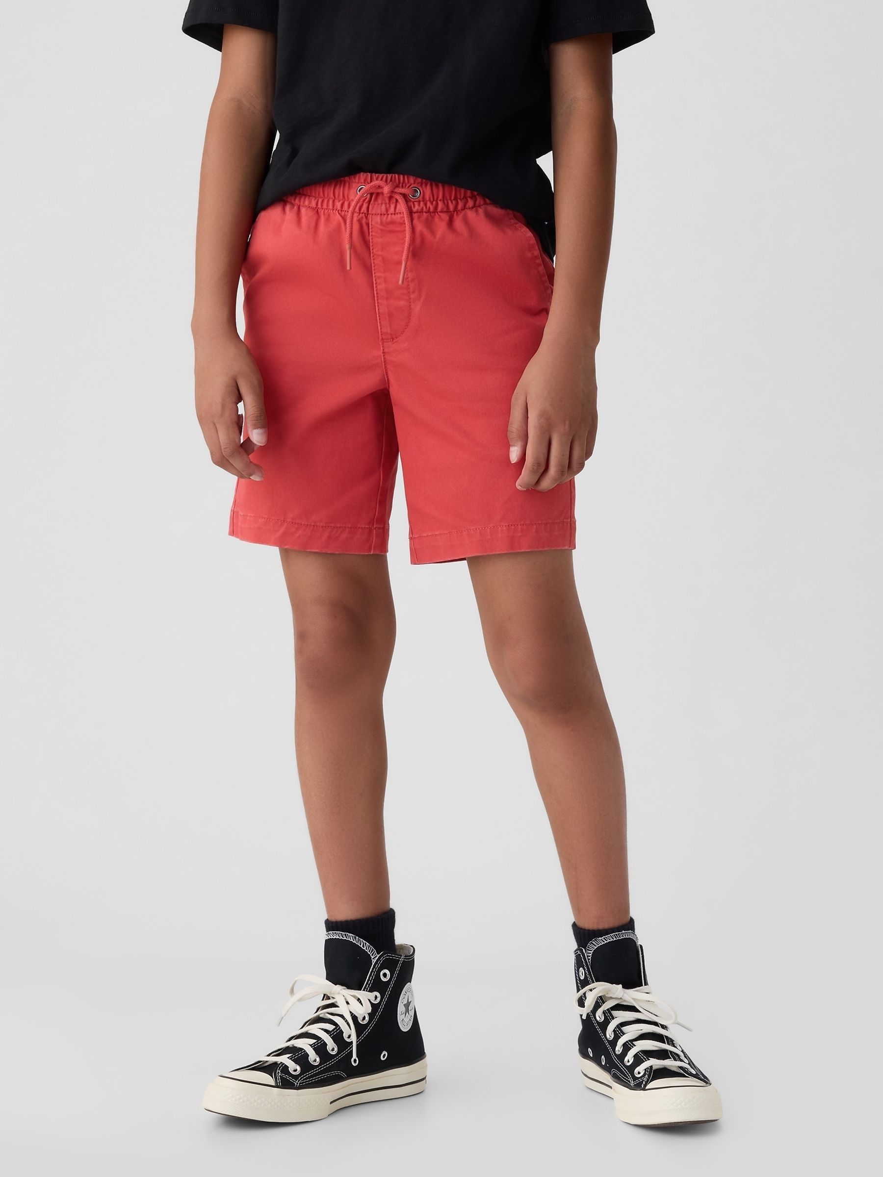Red Cotton Twill Easy Pull On Short (4-13yrs) - Image 1 of 4