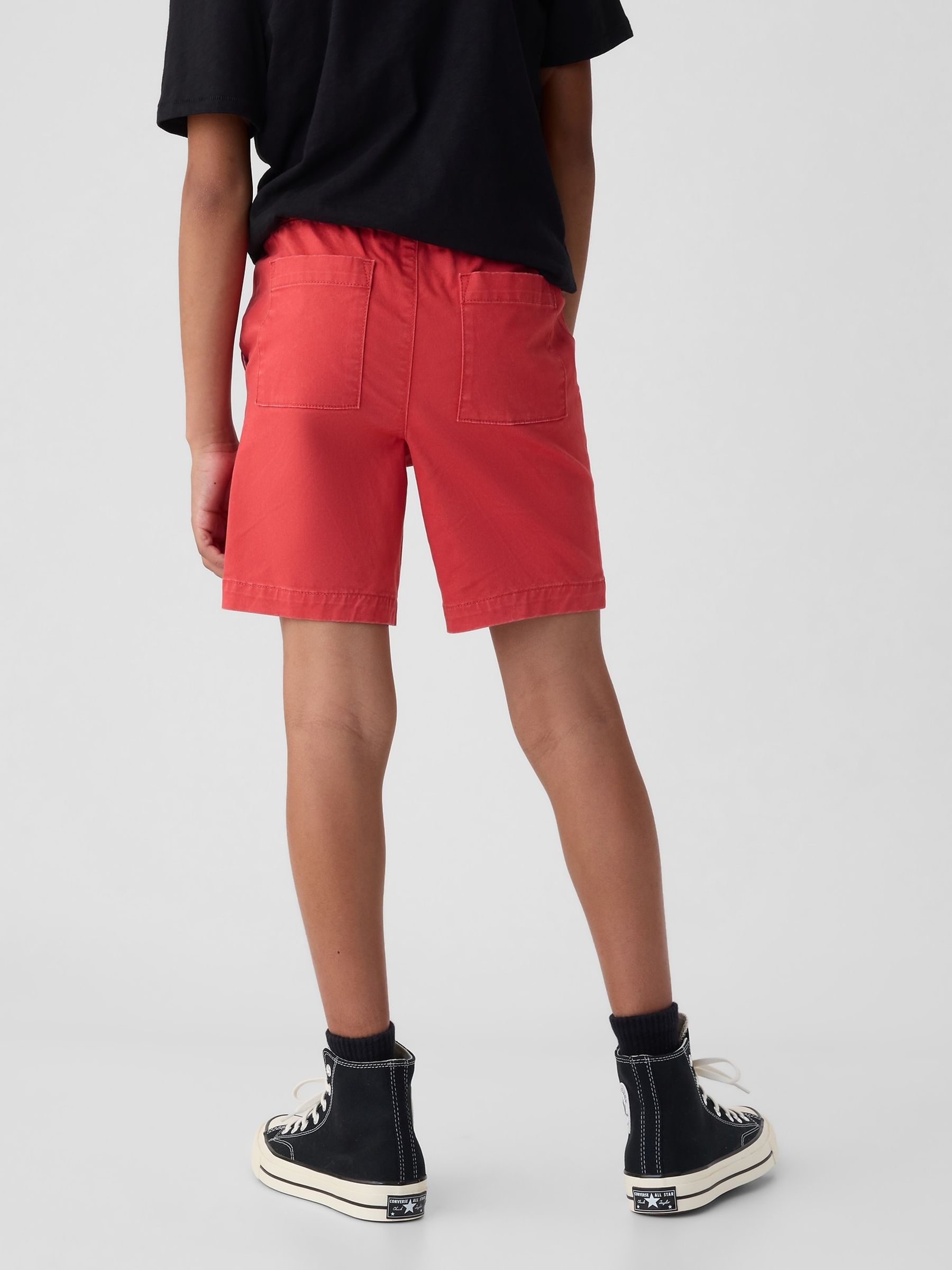 Red Cotton Twill Easy Pull On Short (4-13yrs) - Image 2 of 4