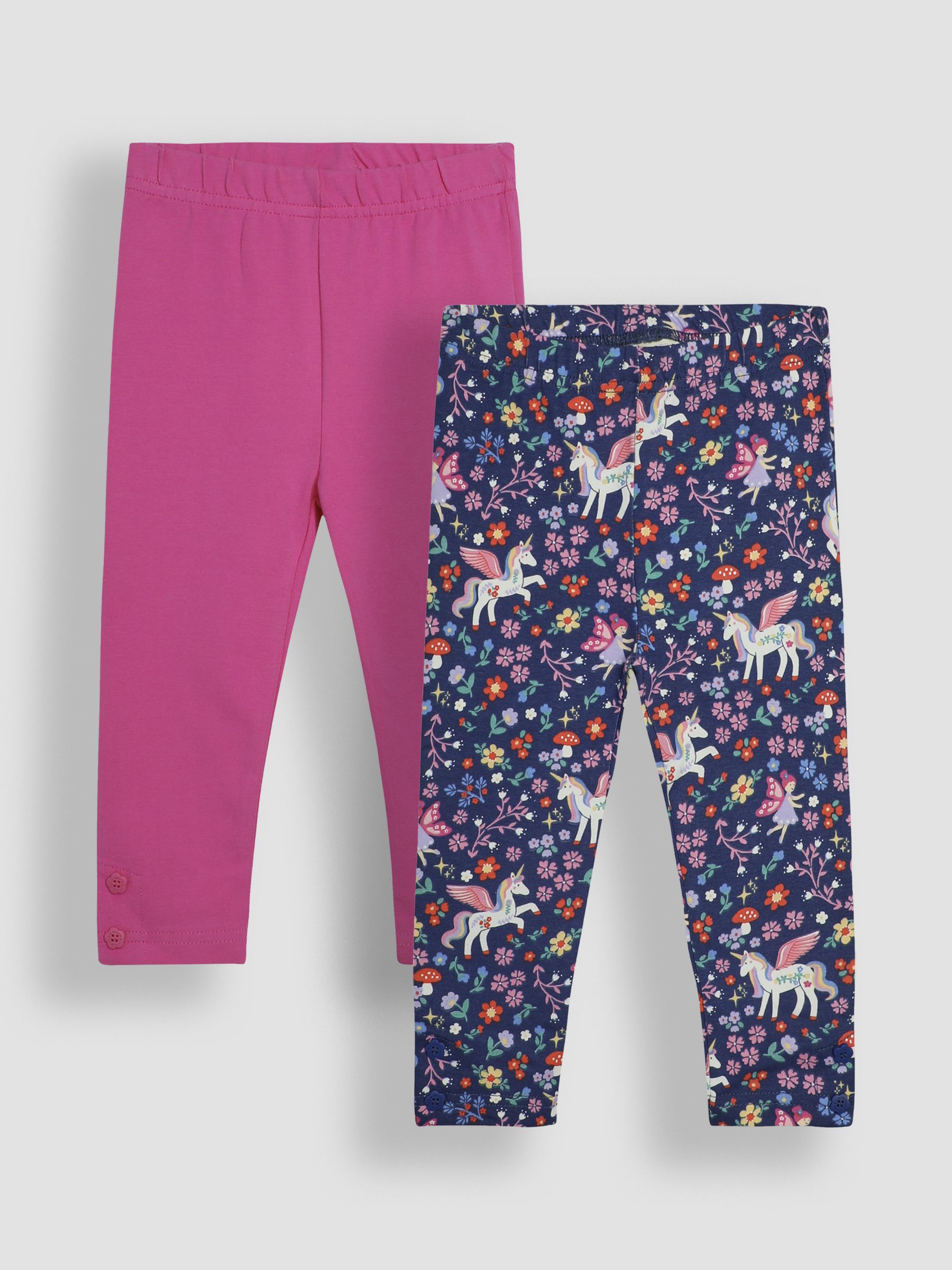 Navy Blue Unicorn Floral 2-Pack Autumn Ditsy Floral Leggings - Image 1 of 7