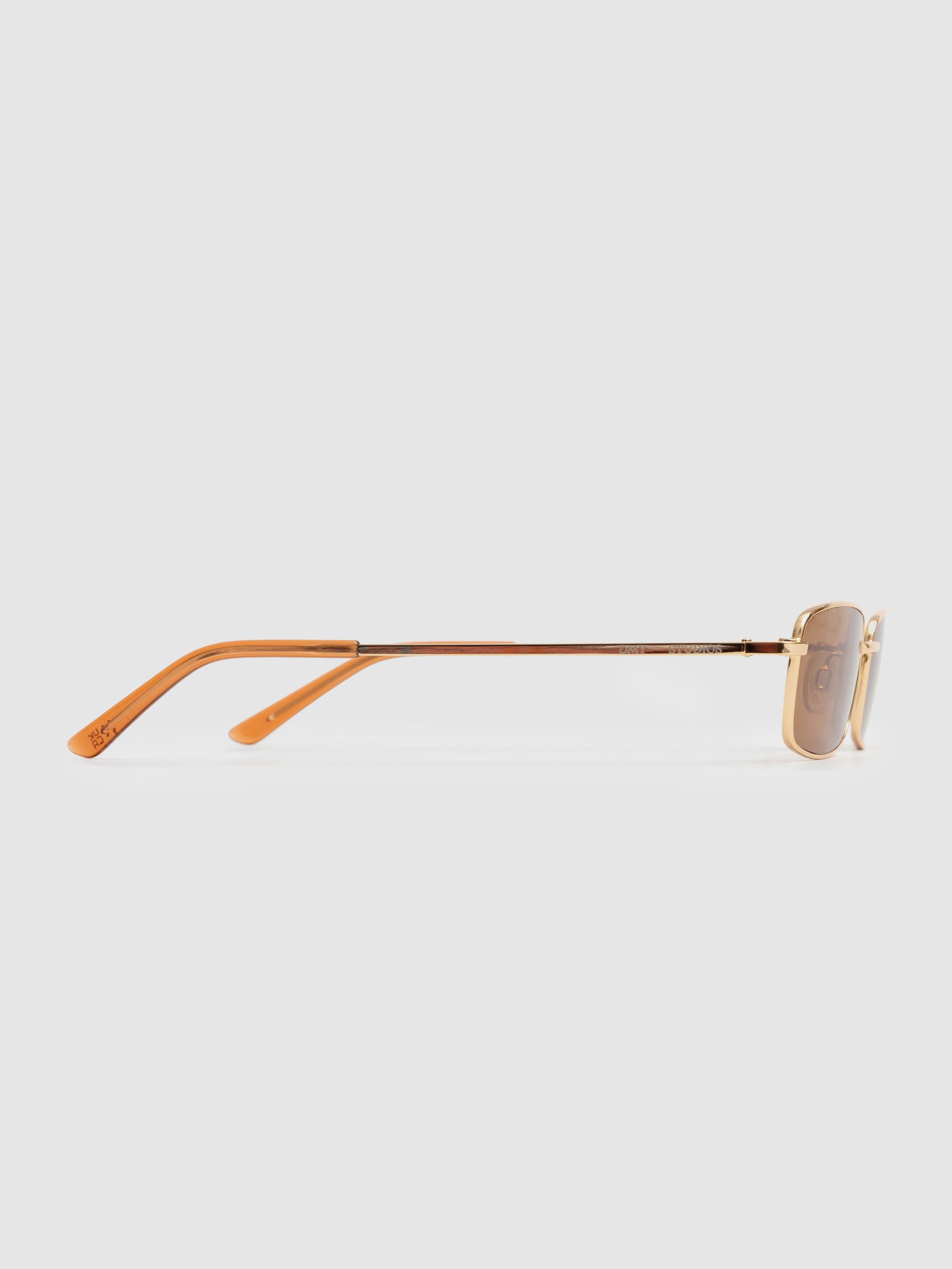 DMY Studios Thin Steel Frame Sunglasses in Brown - Image 2 of 5