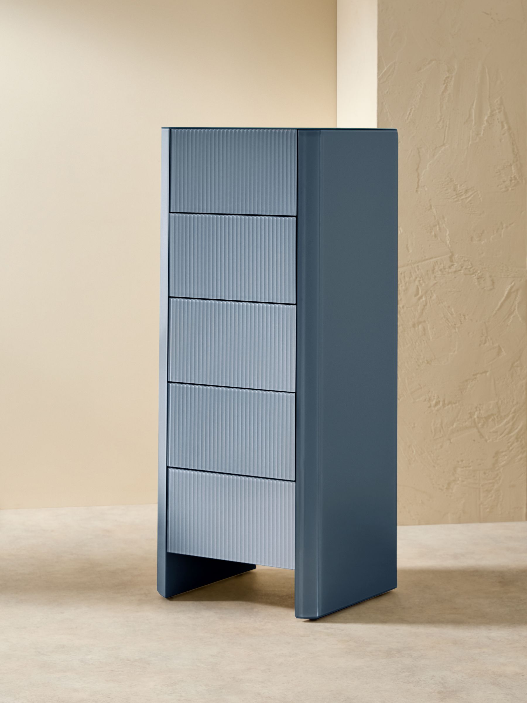 Eleni 5 Drawer Chest of Drawers in Blue Glass - Image 2 of 4