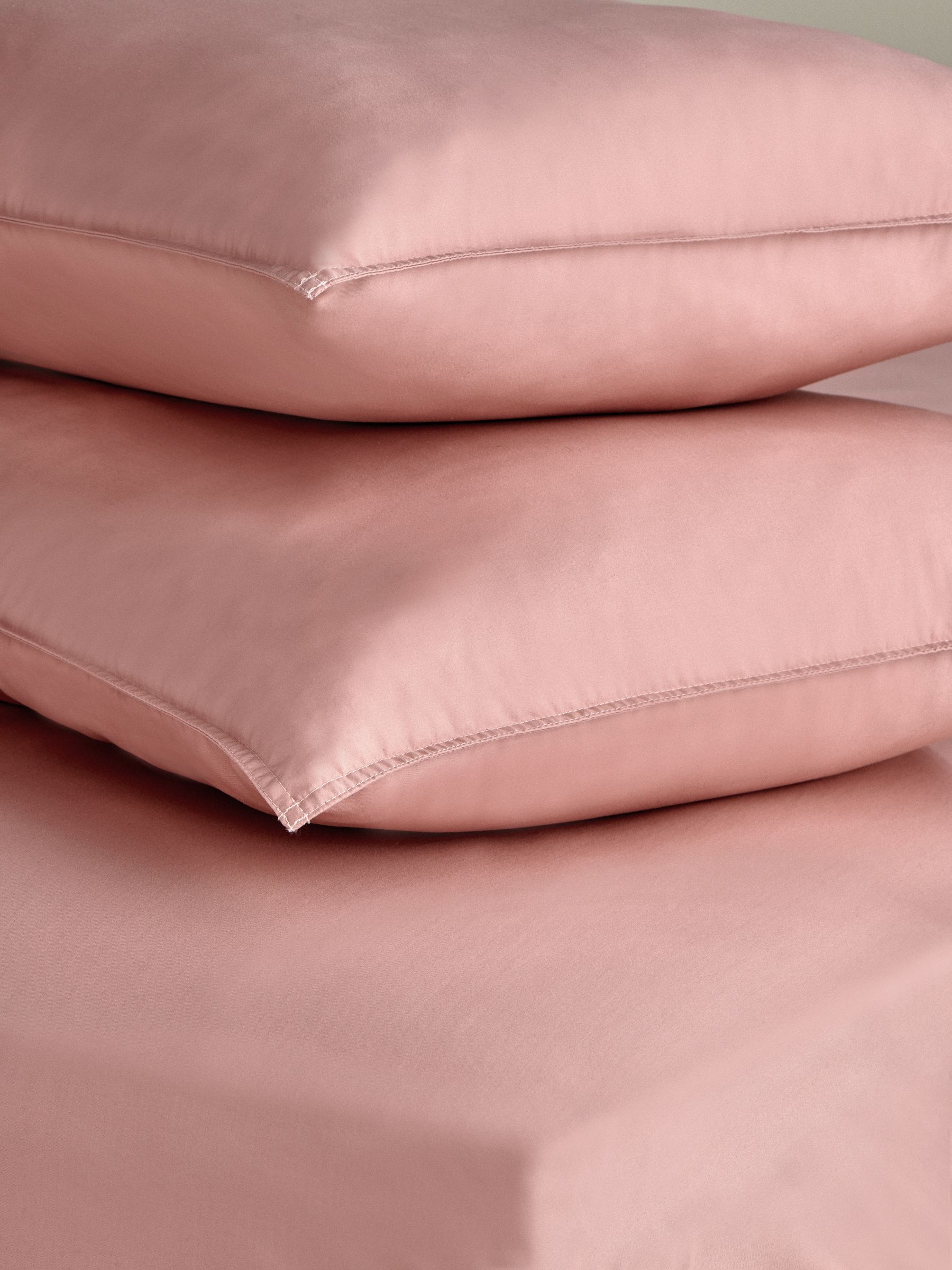 Cosy Washed Cotton Pillowcase Set of 2 in Dusty Rose - Image 3 of 4