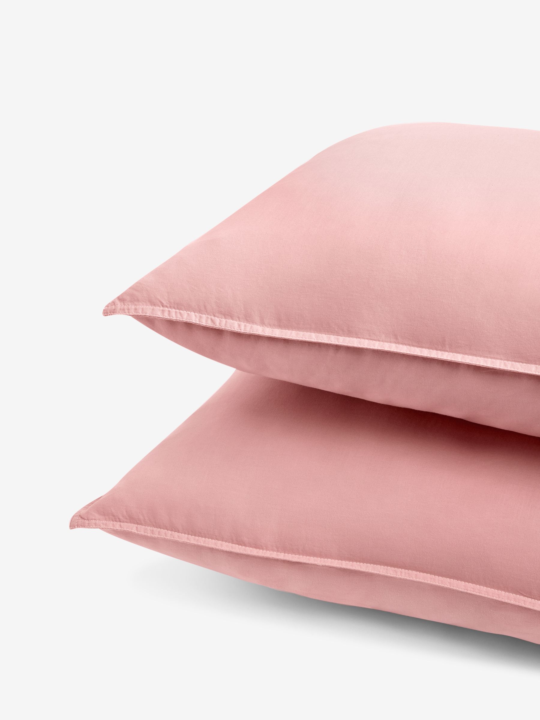 Cosy Washed Cotton Pillowcase Set of 2 in Dusty Rose - Image 4 of 4