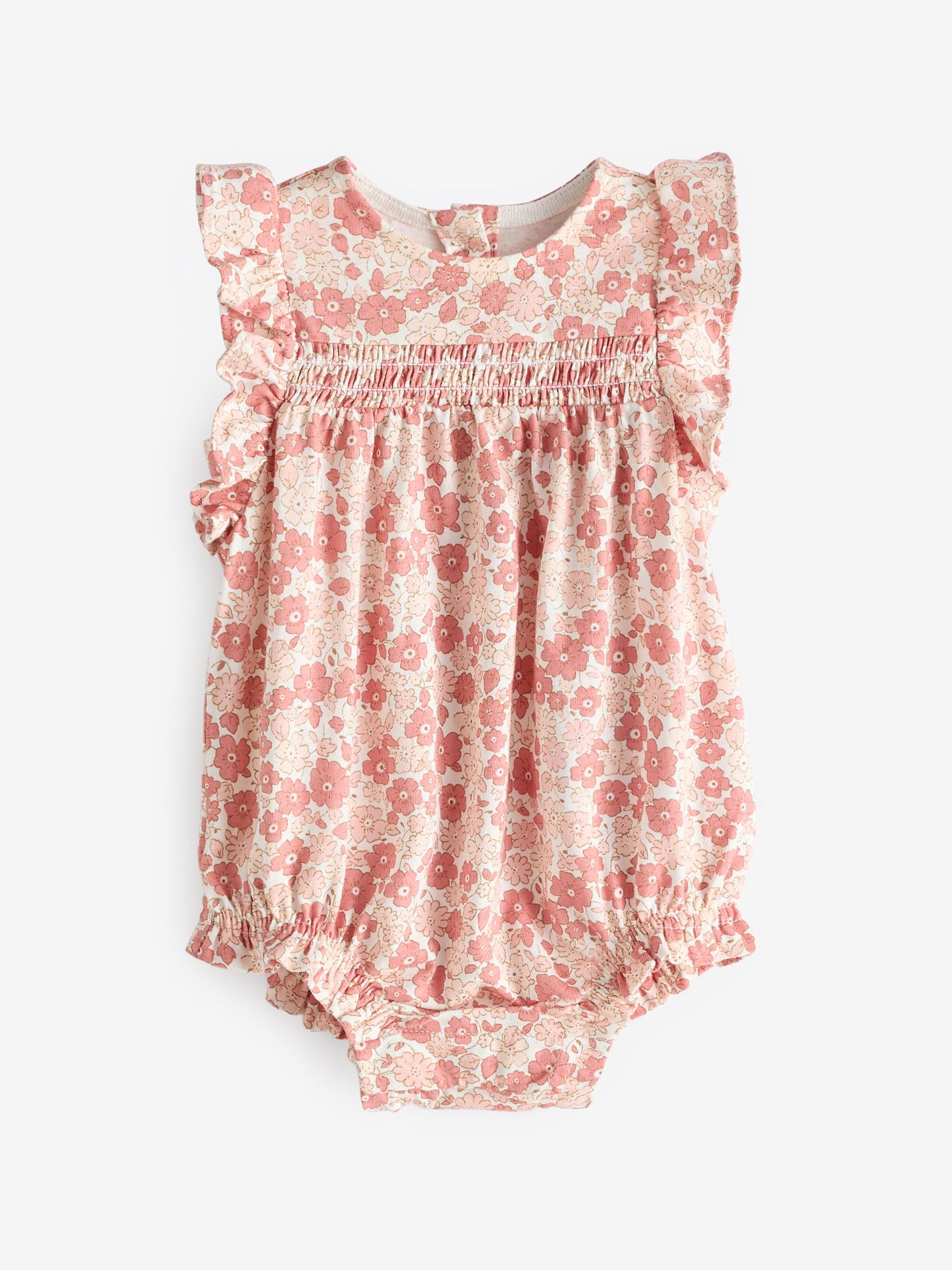 Pink Ruffle Print Baby Romper & Hat Set (Newborn-24mths) - Image 2 of 6