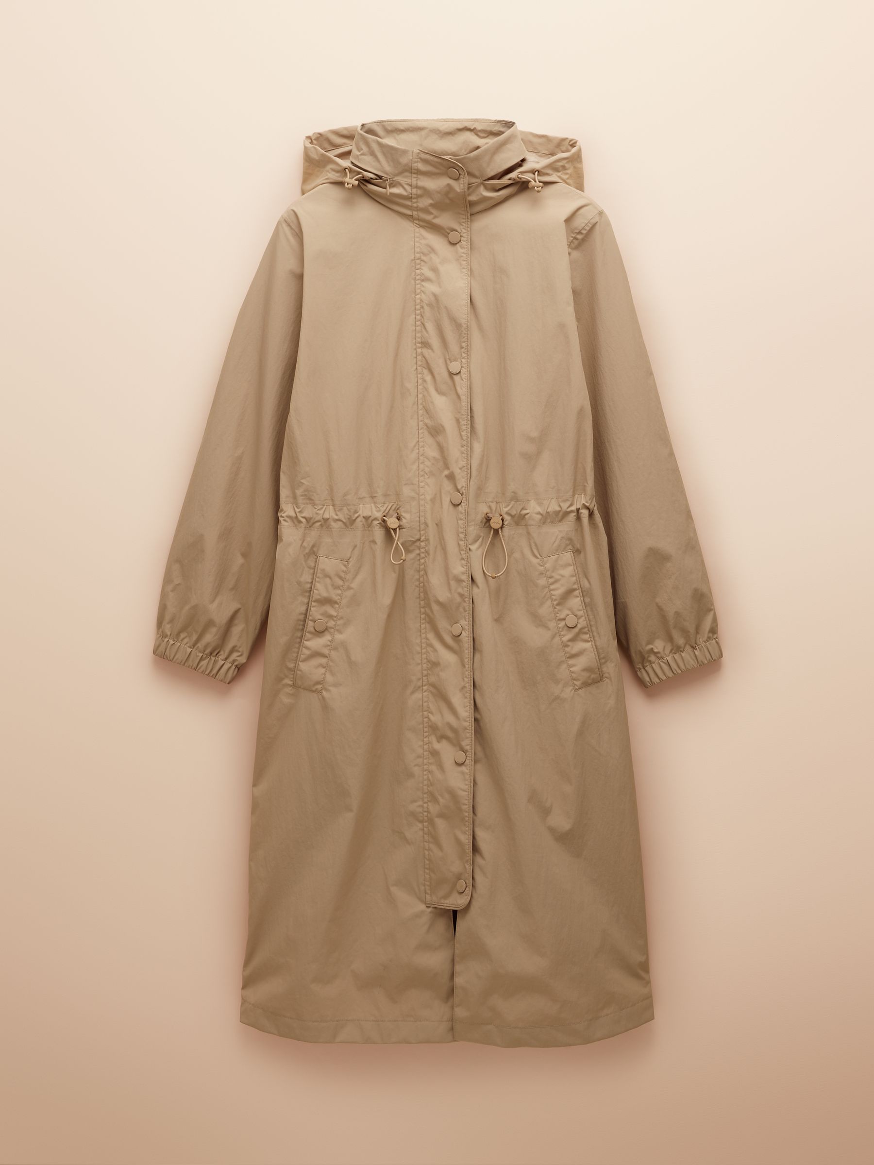 Hensley Tan Brown Waterproof Longline Coat with Packable Hood - Image 11 of 12